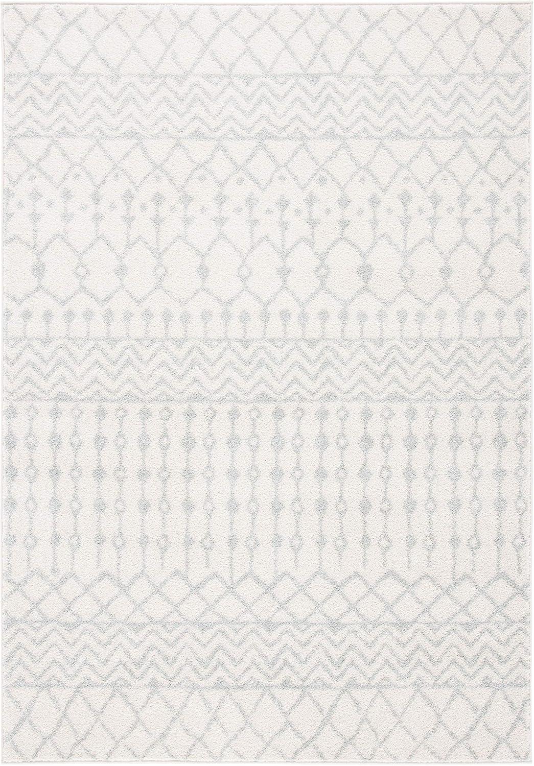 image:imageSAFAVIEH Area Rug 8x10 Tulum Collection Large Navy amp Ivory Moroccan Boho Distressed Design NonShedding amp Easy to Clean Ideal for Living Room Bedroom Dining Space TUL270NIvoryLight Grey