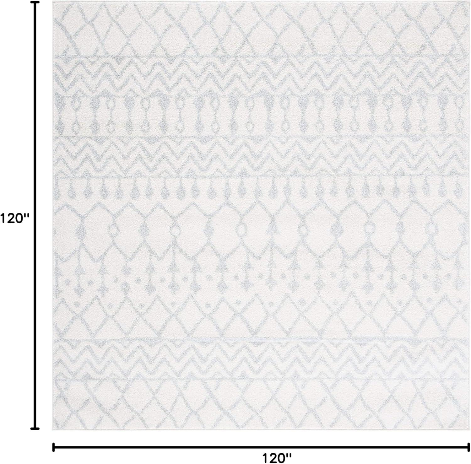 image:imageSAFAVIEH Area Rug 8x10 Tulum Collection Large Navy amp Ivory Moroccan Boho Distressed Design NonShedding amp Easy to Clean Ideal for Living Room Bedroom Dining Space TUL270NIvoryLight Grey