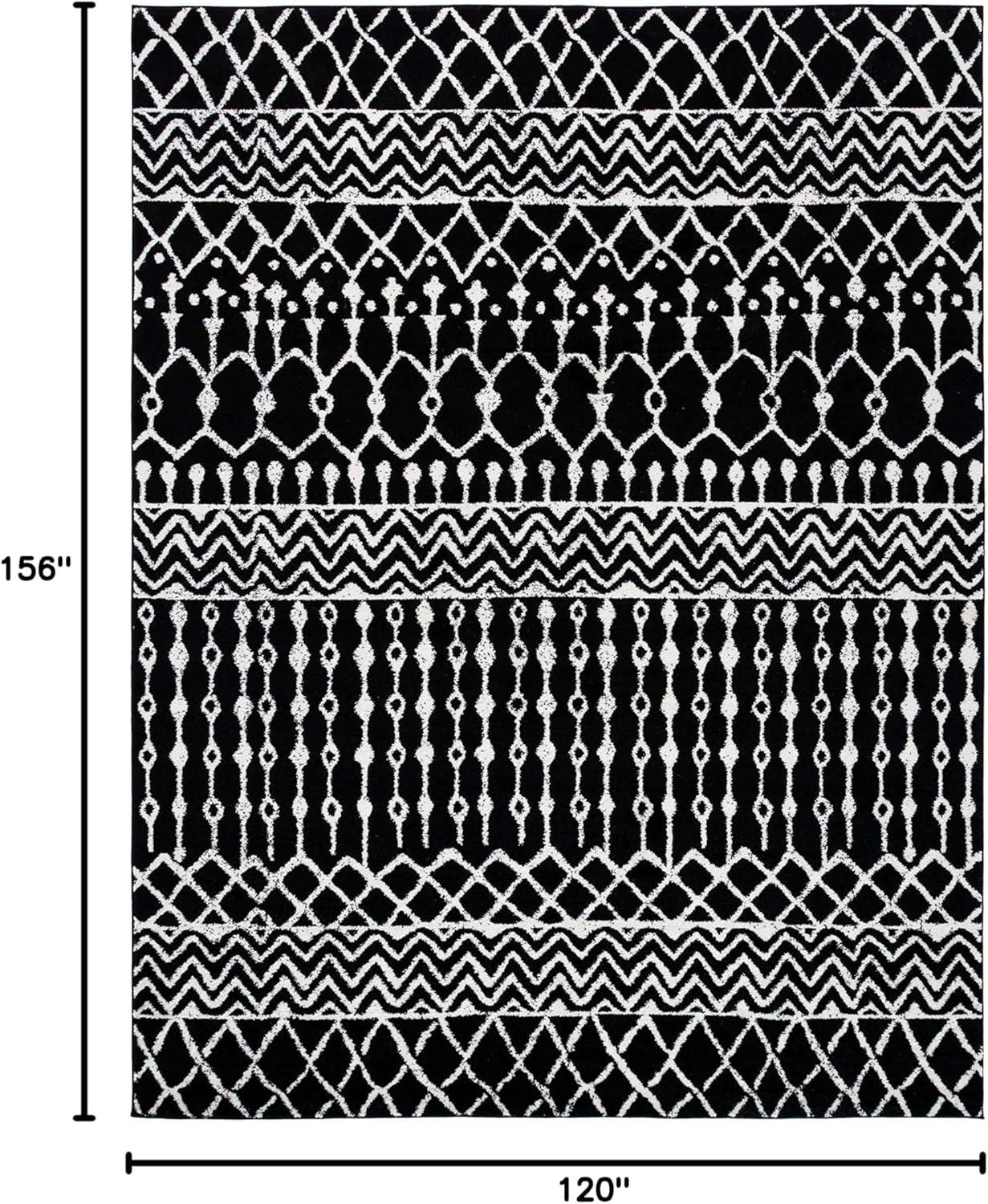 image:imageSAFAVIEH Area Rug 8x10 Tulum Collection Large Navy amp Ivory Moroccan Boho Distressed Design NonShedding amp Easy to Clean Ideal for Living Room Bedroom Dining Space TUL270NBlackIvory