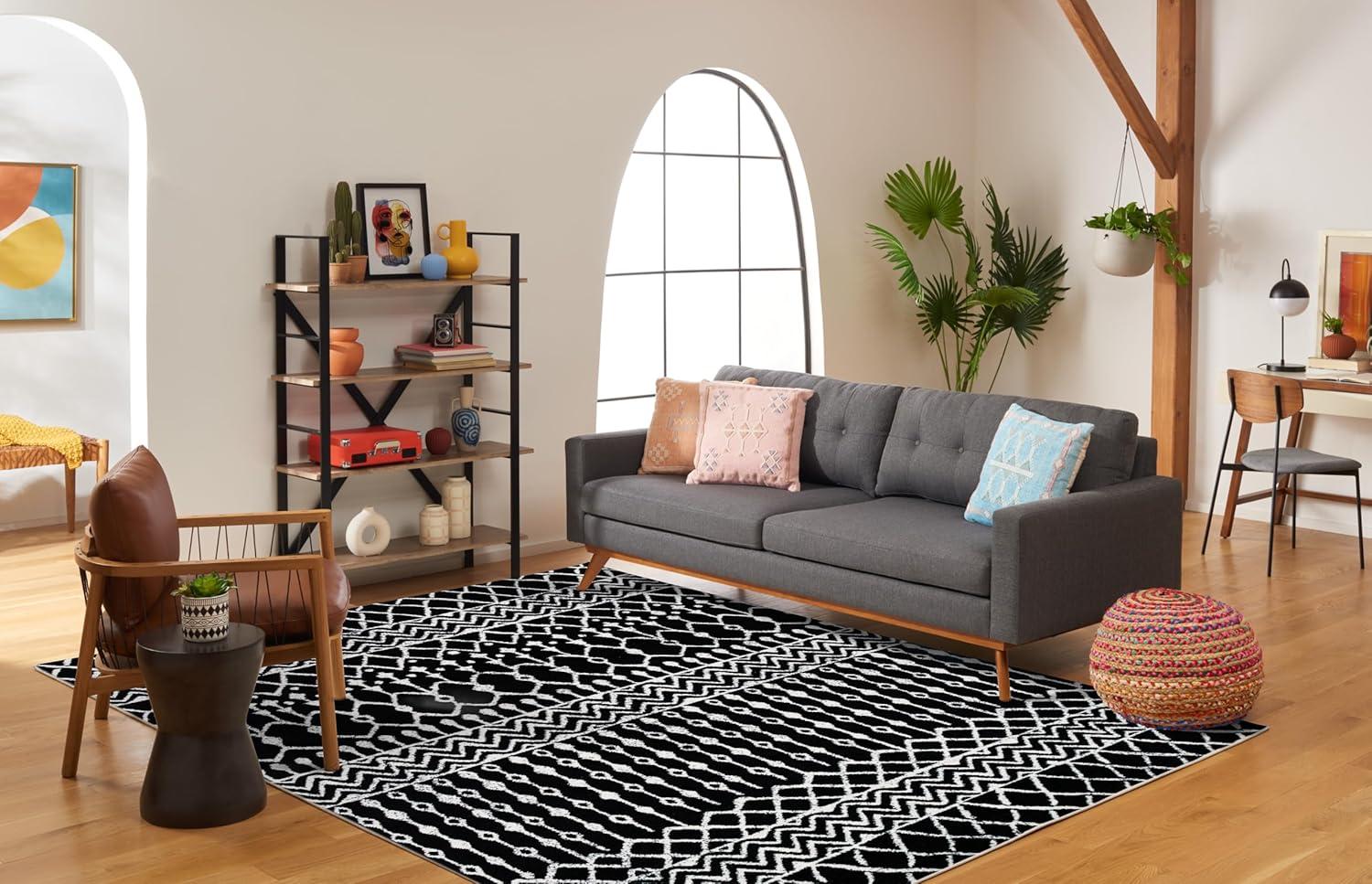 image:imageSAFAVIEH Area Rug 8x10 Tulum Collection Large Navy amp Ivory Moroccan Boho Distressed Design NonShedding amp Easy to Clean Ideal for Living Room Bedroom Dining Space TUL270NBlackIvory