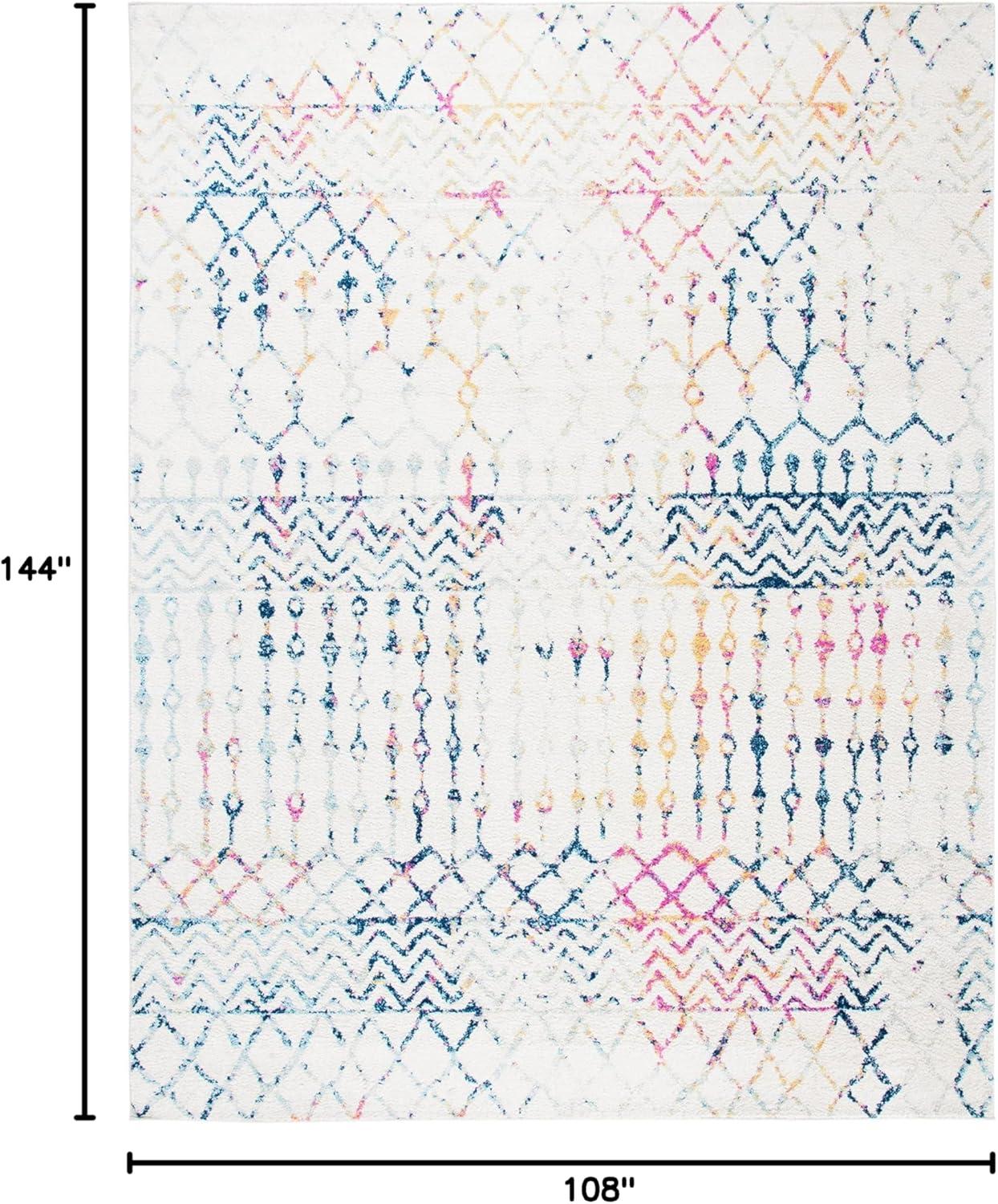image:imageSAFAVIEH Area Rug 8x10 Tulum Collection Large Navy amp Ivory Moroccan Boho Distressed Design NonShedding amp Easy to Clean Ideal for Living Room Bedroom Dining Space TUL270NIvoryBlue