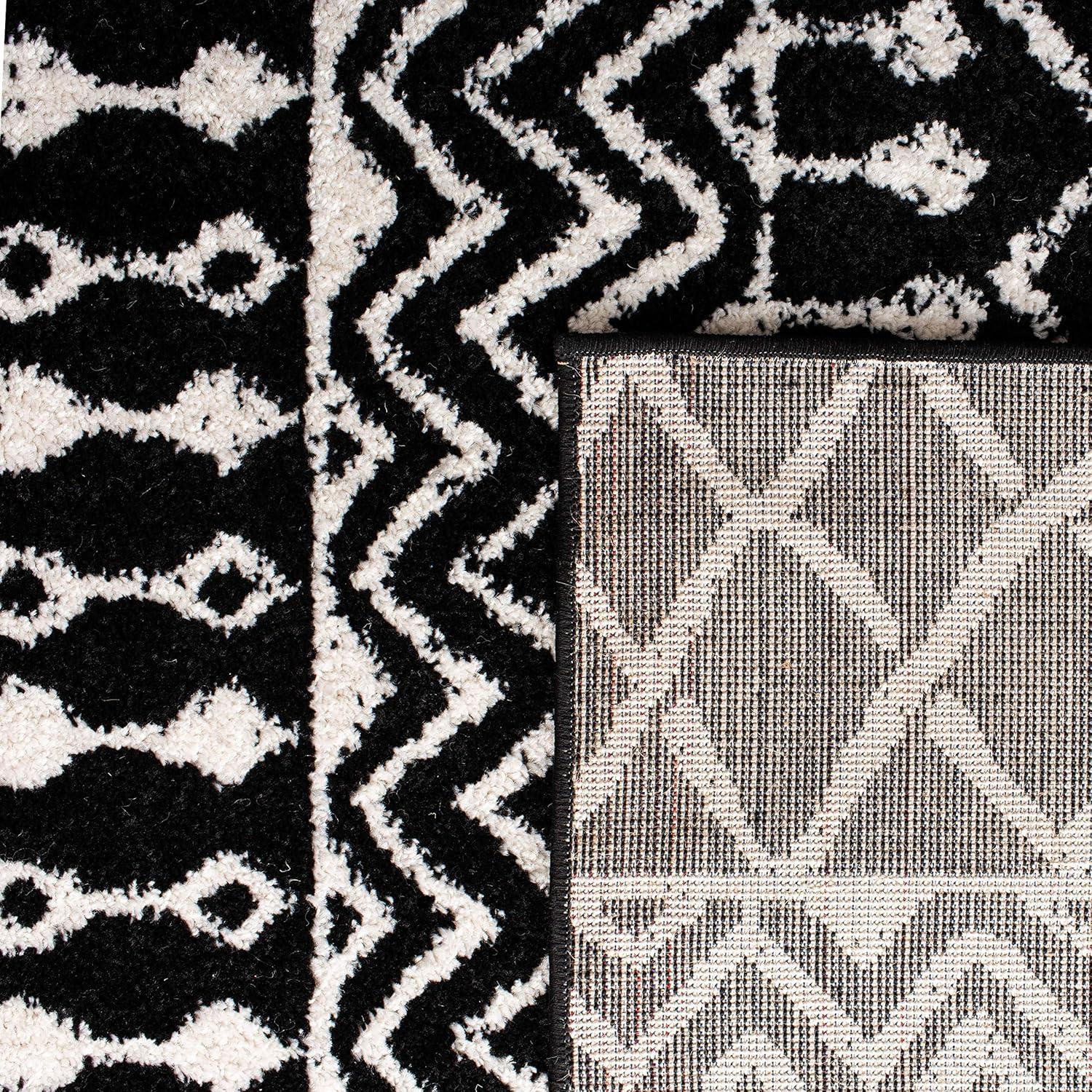 image:imageSAFAVIEH Area Rug 8x10 Tulum Collection Large Navy amp Ivory Moroccan Boho Distressed Design NonShedding amp Easy to Clean Ideal for Living Room Bedroom Dining Space TUL270NBlackIvory