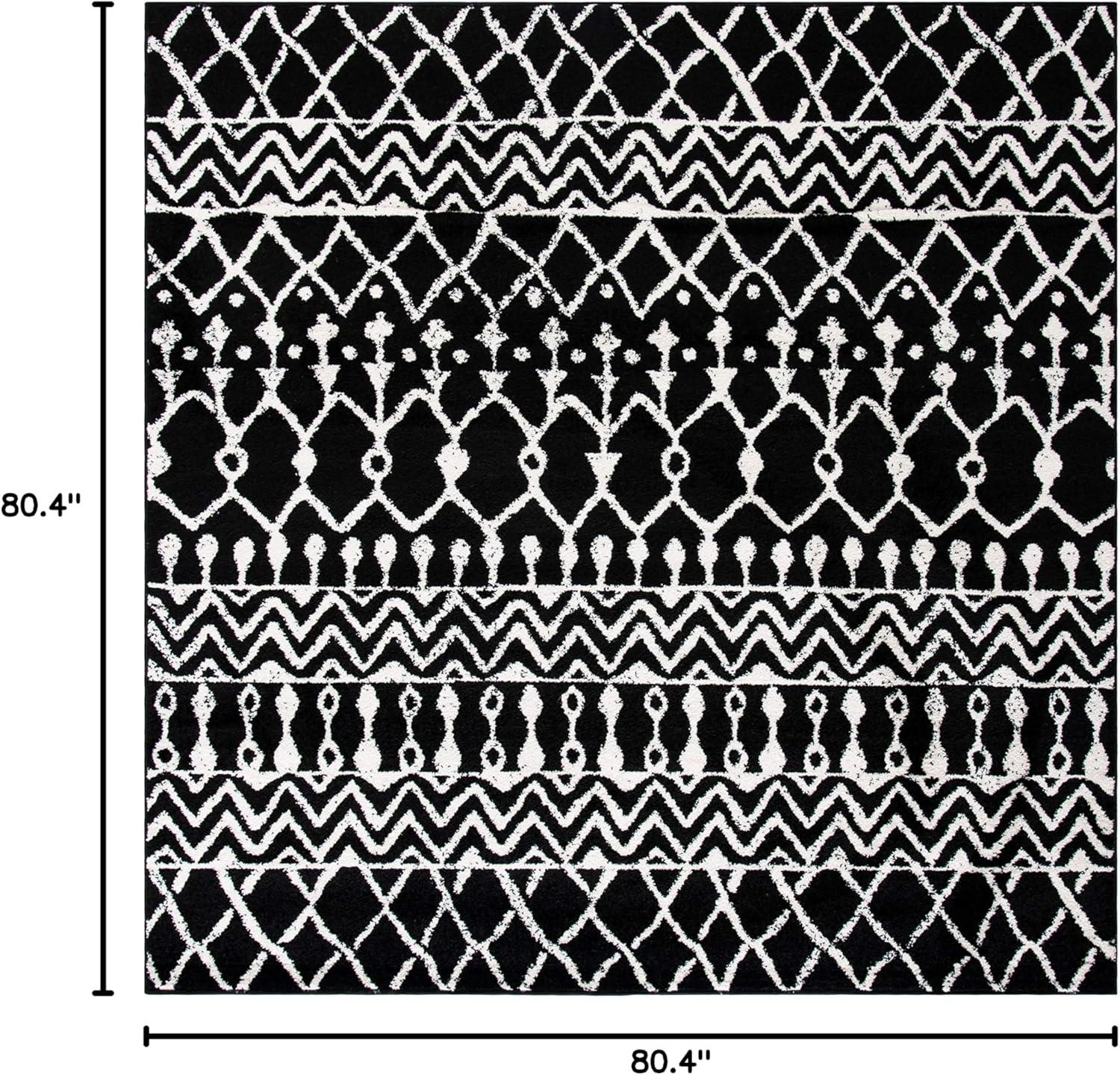 image:imageSAFAVIEH Area Rug 8x10 Tulum Collection Large Navy amp Ivory Moroccan Boho Distressed Design NonShedding amp Easy to Clean Ideal for Living Room Bedroom Dining Space TUL270NBlackIvory