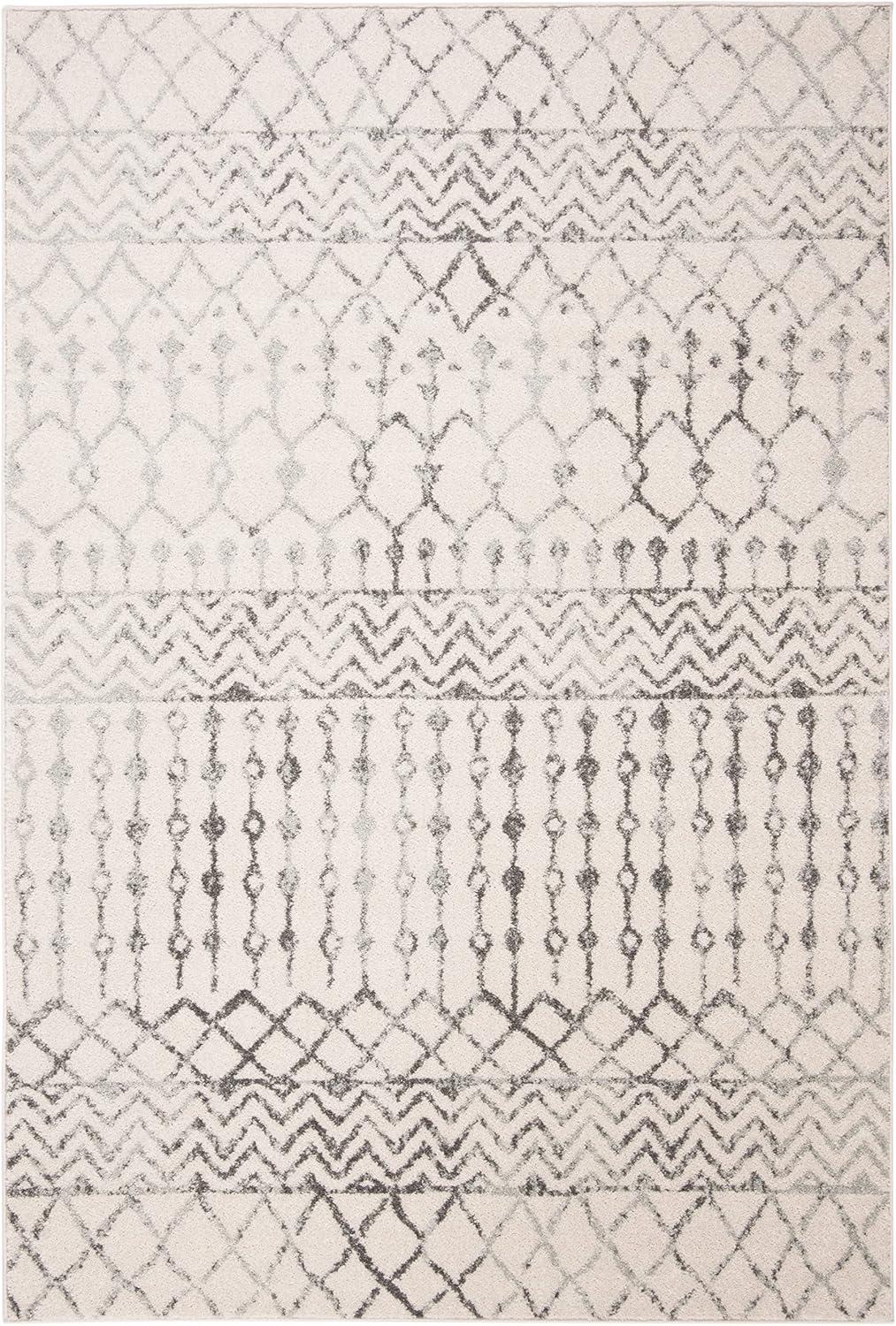image:imageSAFAVIEH Area Rug 8x10 Tulum Collection Large Navy amp Ivory Moroccan Boho Distressed Design NonShedding amp Easy to Clean Ideal for Living Room Bedroom Dining Space TUL270NIvoryGrey