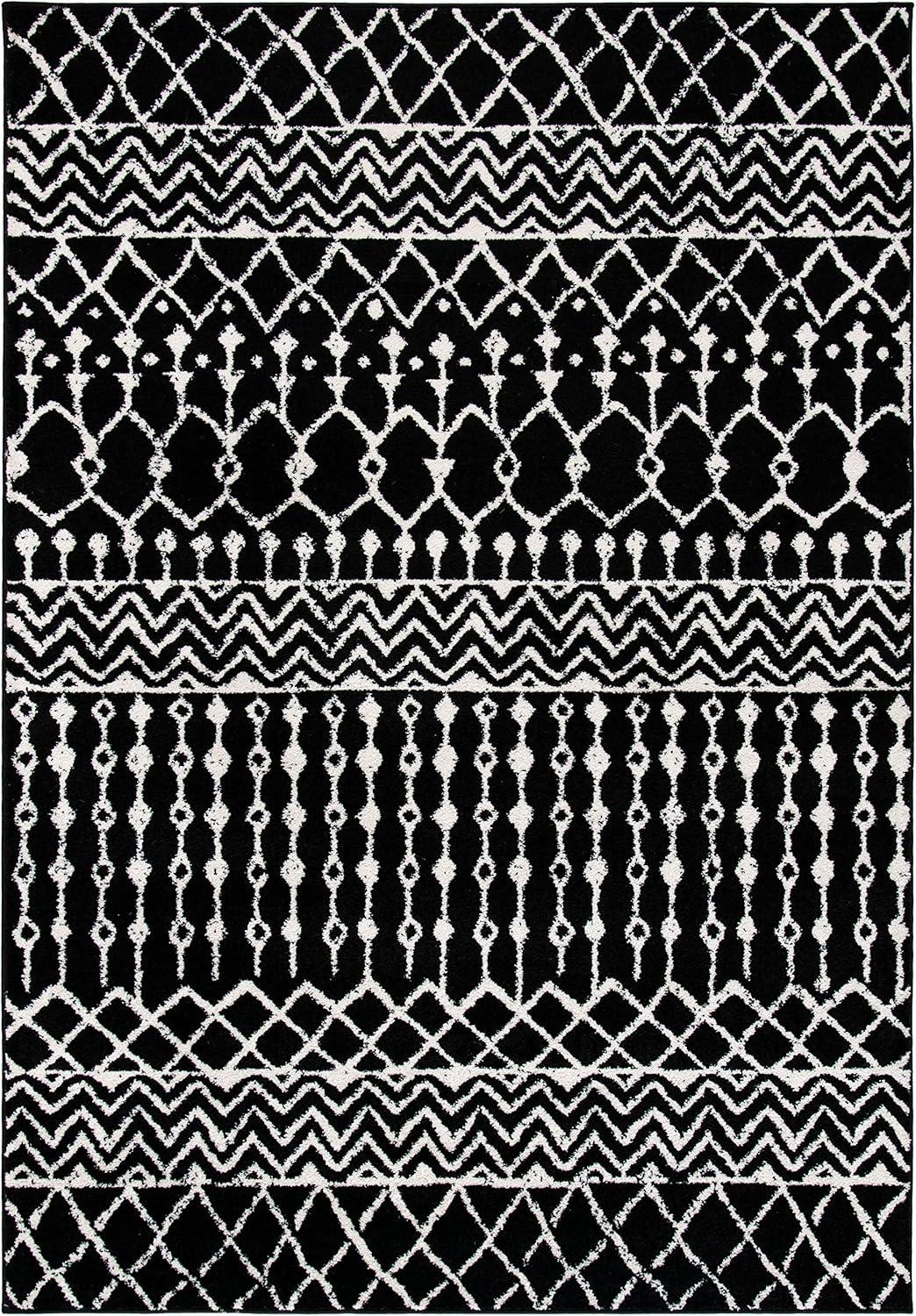 image:imageSAFAVIEH Area Rug 8x10 Tulum Collection Large Navy amp Ivory Moroccan Boho Distressed Design NonShedding amp Easy to Clean Ideal for Living Room Bedroom Dining Space TUL270NBlackIvory