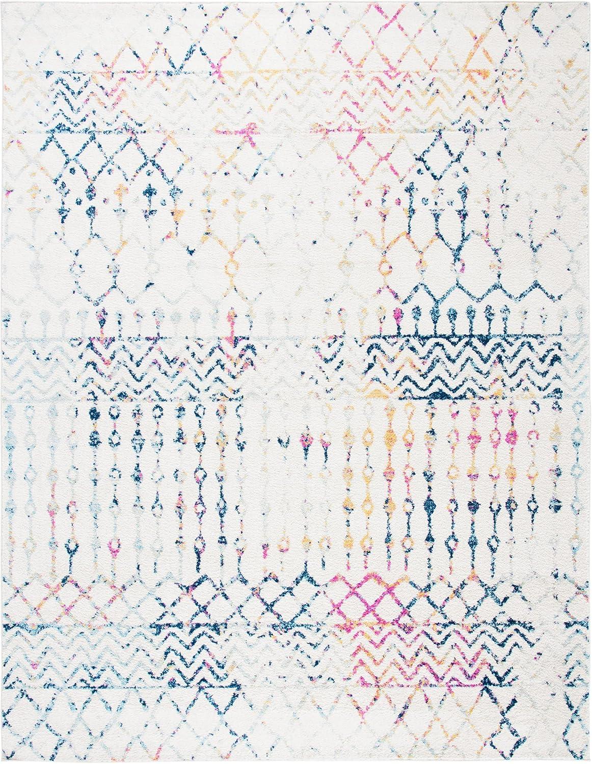 image:imageSAFAVIEH Area Rug 8x10 Tulum Collection Large Navy amp Ivory Moroccan Boho Distressed Design NonShedding amp Easy to Clean Ideal for Living Room Bedroom Dining Space TUL270NIvoryBlue