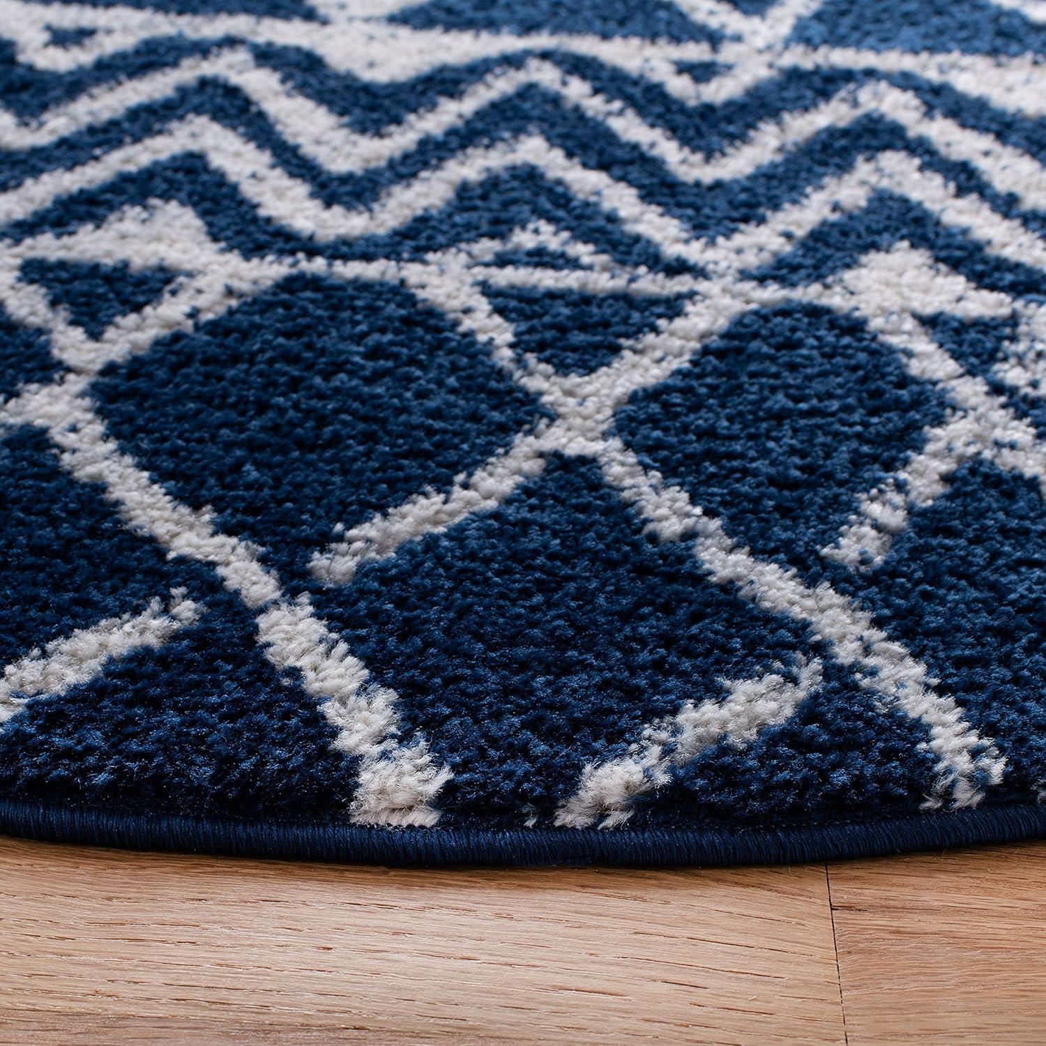 image:imageSAFAVIEH Area Rug 8x10 Tulum Collection Large Navy amp Ivory Moroccan Boho Distressed Design NonShedding amp Easy to Clean Ideal for Living Room Bedroom Dining Space TUL270NNavyIvory