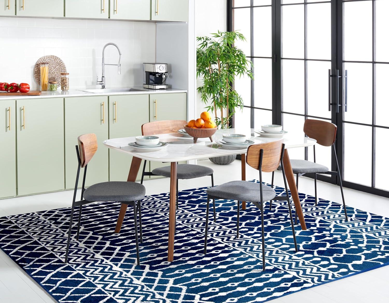 image:imageSAFAVIEH Area Rug 8x10 Tulum Collection Large Navy amp Ivory Moroccan Boho Distressed Design NonShedding amp Easy to Clean Ideal for Living Room Bedroom Dining Space TUL270NNavyIvory