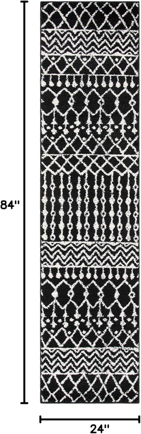 image:imageSAFAVIEH Area Rug 8x10 Tulum Collection Large Navy amp Ivory Moroccan Boho Distressed Design NonShedding amp Easy to Clean Ideal for Living Room Bedroom Dining Space TUL270NBlackIvory