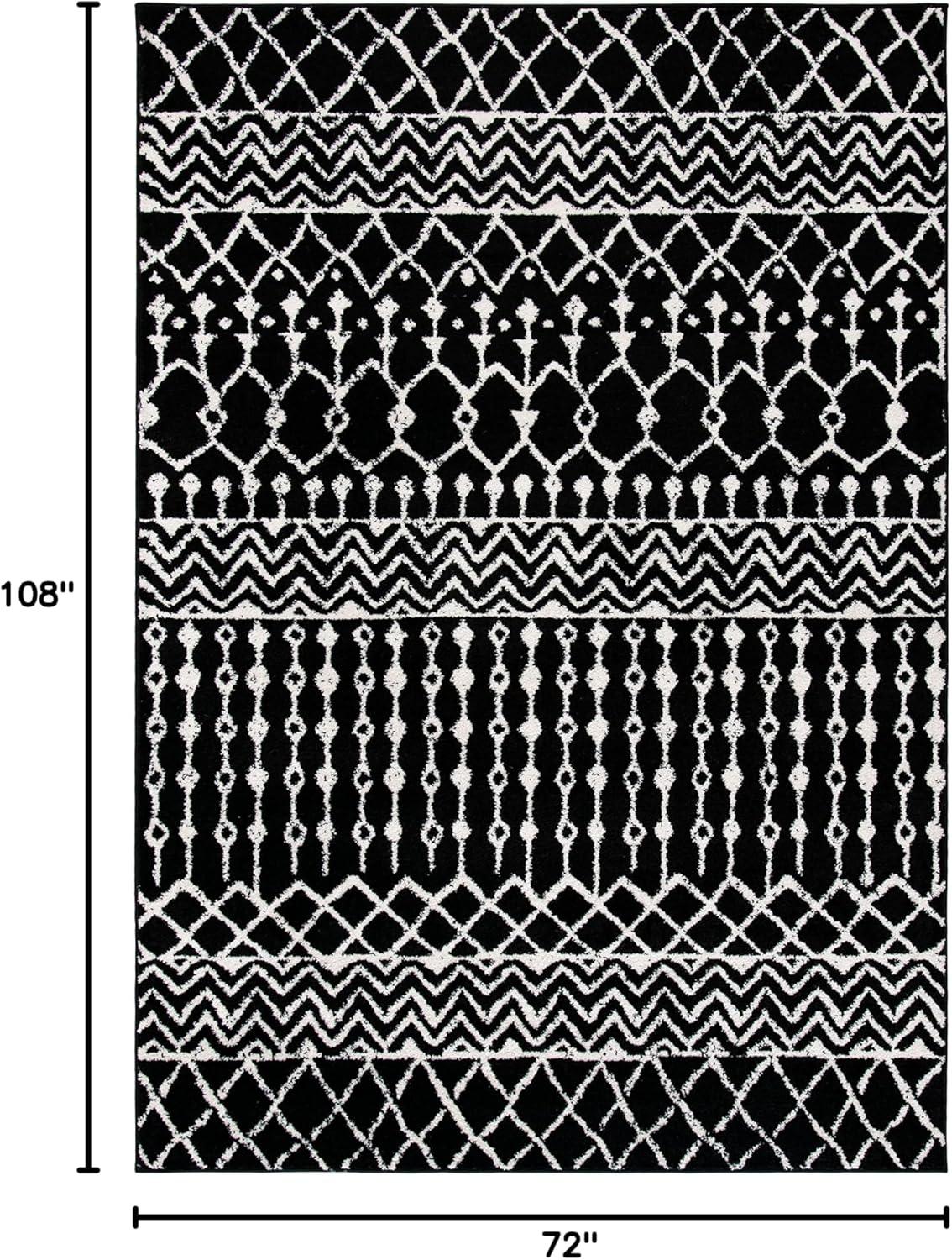 image:imageSAFAVIEH Area Rug 8x10 Tulum Collection Large Navy amp Ivory Moroccan Boho Distressed Design NonShedding amp Easy to Clean Ideal for Living Room Bedroom Dining Space TUL270NBlackIvory