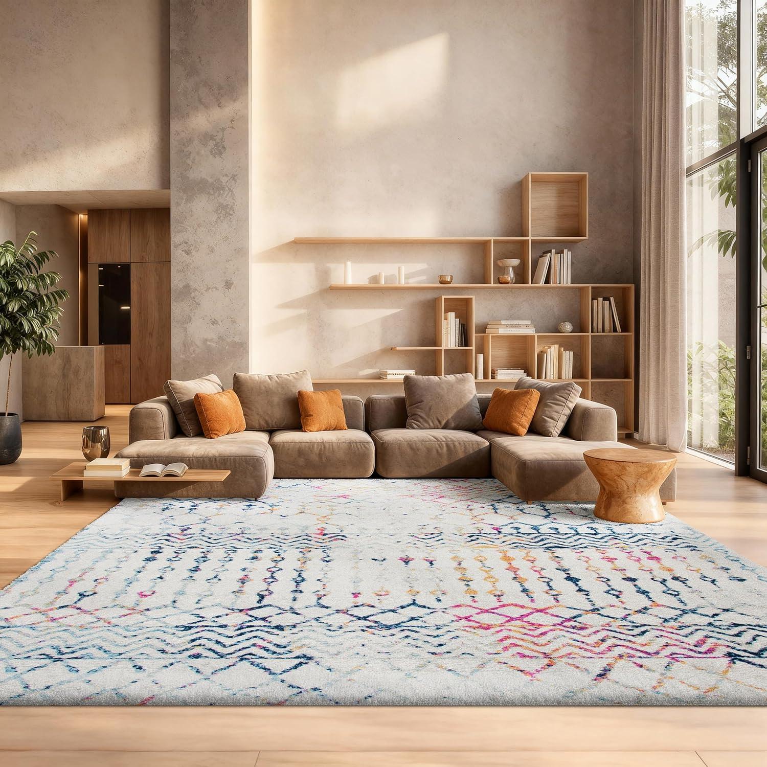 image:imageSAFAVIEH Area Rug 8x10 Tulum Collection Large Navy amp Ivory Moroccan Boho Distressed Design NonShedding amp Easy to Clean Ideal for Living Room Bedroom Dining Space TUL270NIvoryBlue