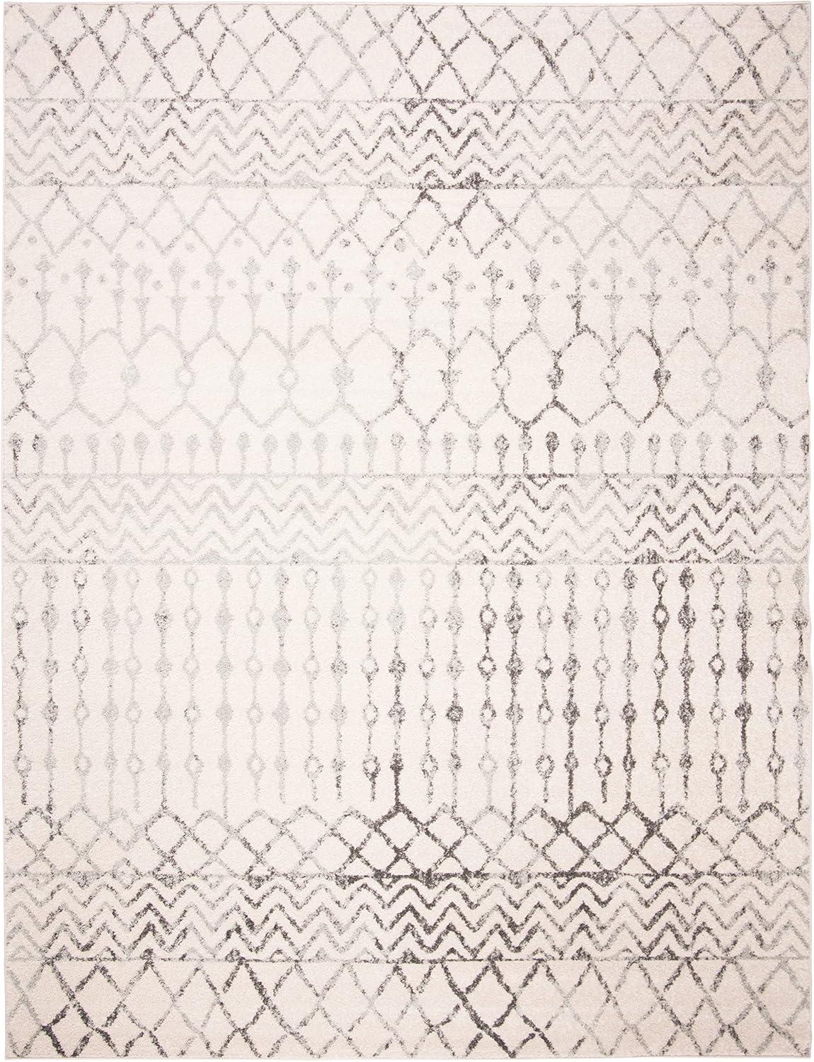 image:imageSAFAVIEH Area Rug 8x10 Tulum Collection Large Navy amp Ivory Moroccan Boho Distressed Design NonShedding amp Easy to Clean Ideal for Living Room Bedroom Dining Space TUL270NIvoryGrey