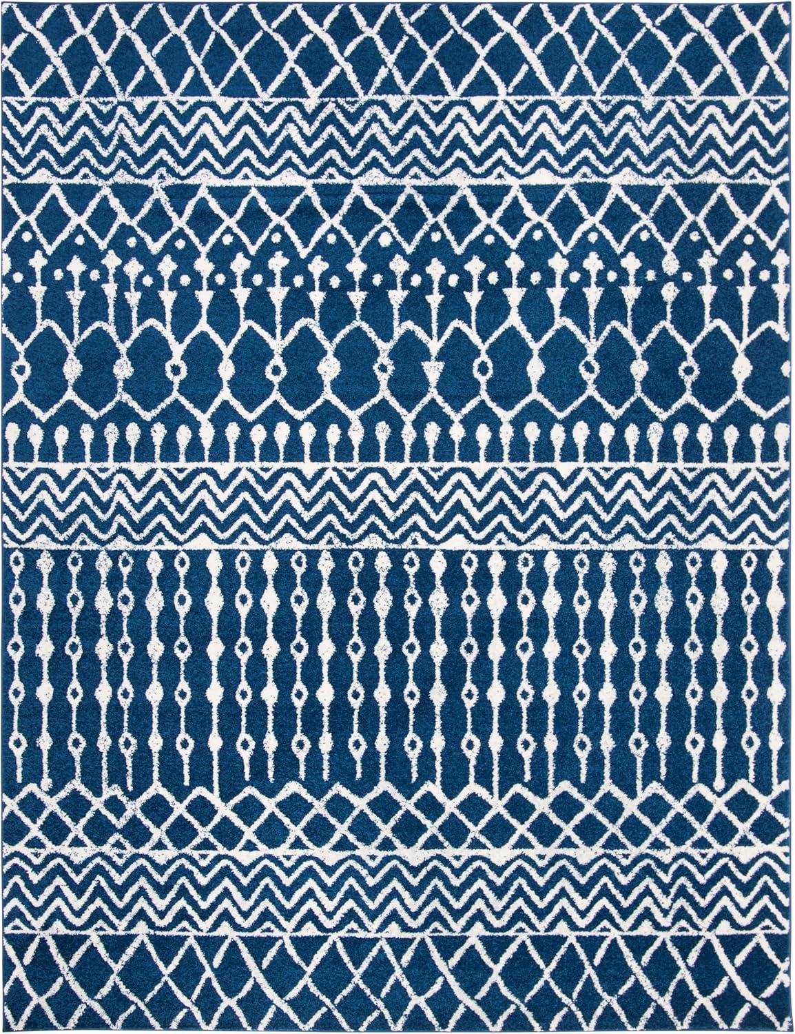 image:imageSAFAVIEH Area Rug 8x10 Tulum Collection Large Navy amp Ivory Moroccan Boho Distressed Design NonShedding amp Easy to Clean Ideal for Living Room Bedroom Dining Space TUL270NNavyIvory