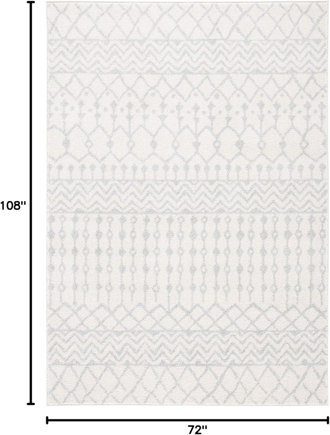 image:imageSAFAVIEH Area Rug 8x10 Tulum Collection Large Navy amp Ivory Moroccan Boho Distressed Design NonShedding amp Easy to Clean Ideal for Living Room Bedroom Dining Space TUL270NIvoryLight Grey