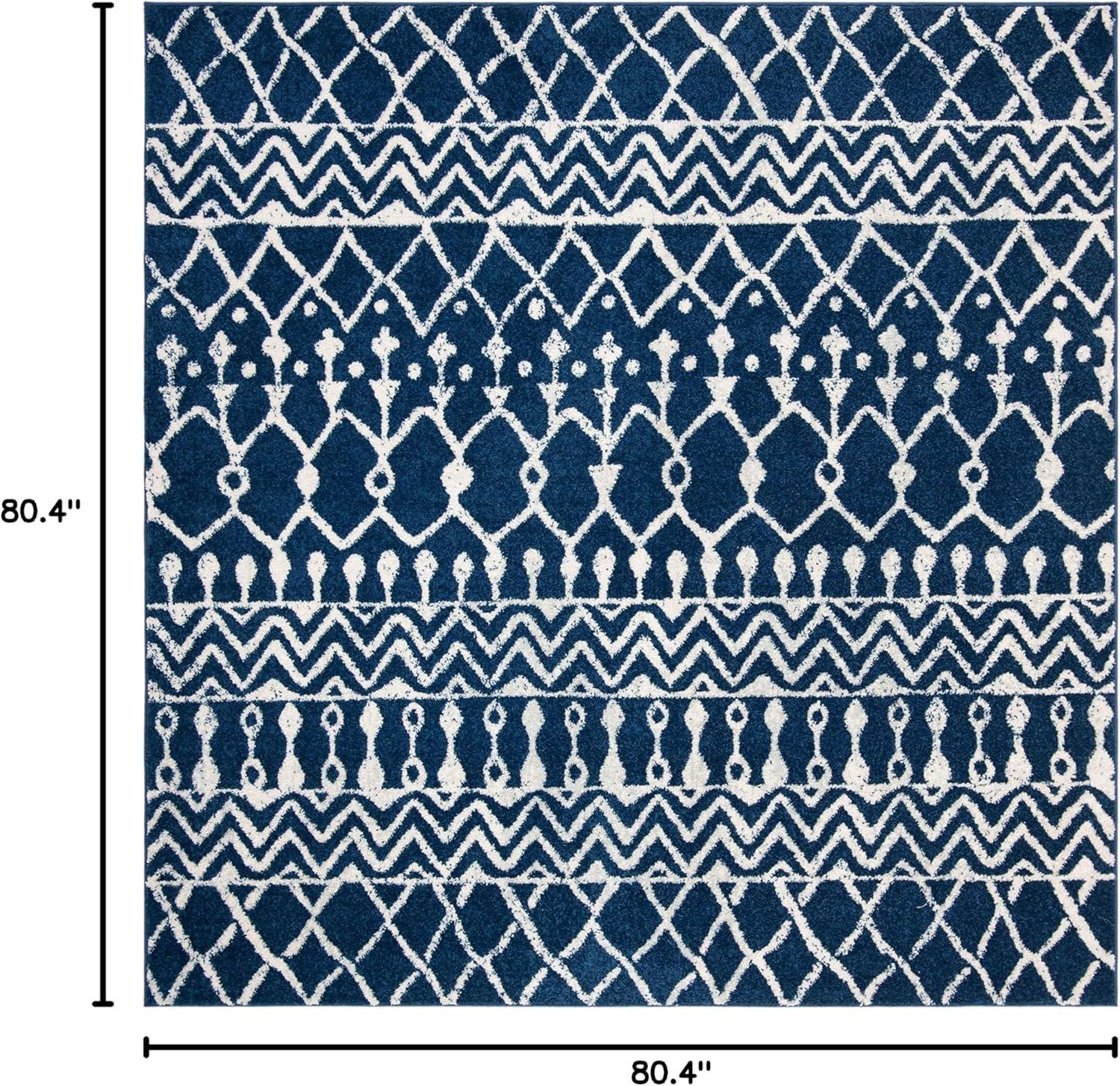 image:imageSAFAVIEH Area Rug 8x10 Tulum Collection Large Navy amp Ivory Moroccan Boho Distressed Design NonShedding amp Easy to Clean Ideal for Living Room Bedroom Dining Space TUL270NNavyIvory