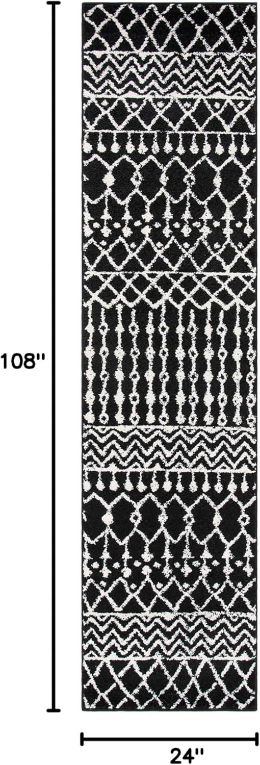 image:imageSAFAVIEH Area Rug 8x10 Tulum Collection Large Navy amp Ivory Moroccan Boho Distressed Design NonShedding amp Easy to Clean Ideal for Living Room Bedroom Dining Space TUL270NBlackIvory