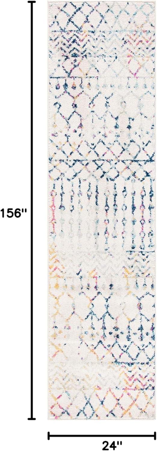 image:imageSAFAVIEH Area Rug 8x10 Tulum Collection Large Navy amp Ivory Moroccan Boho Distressed Design NonShedding amp Easy to Clean Ideal for Living Room Bedroom Dining Space TUL270NIvoryBlue