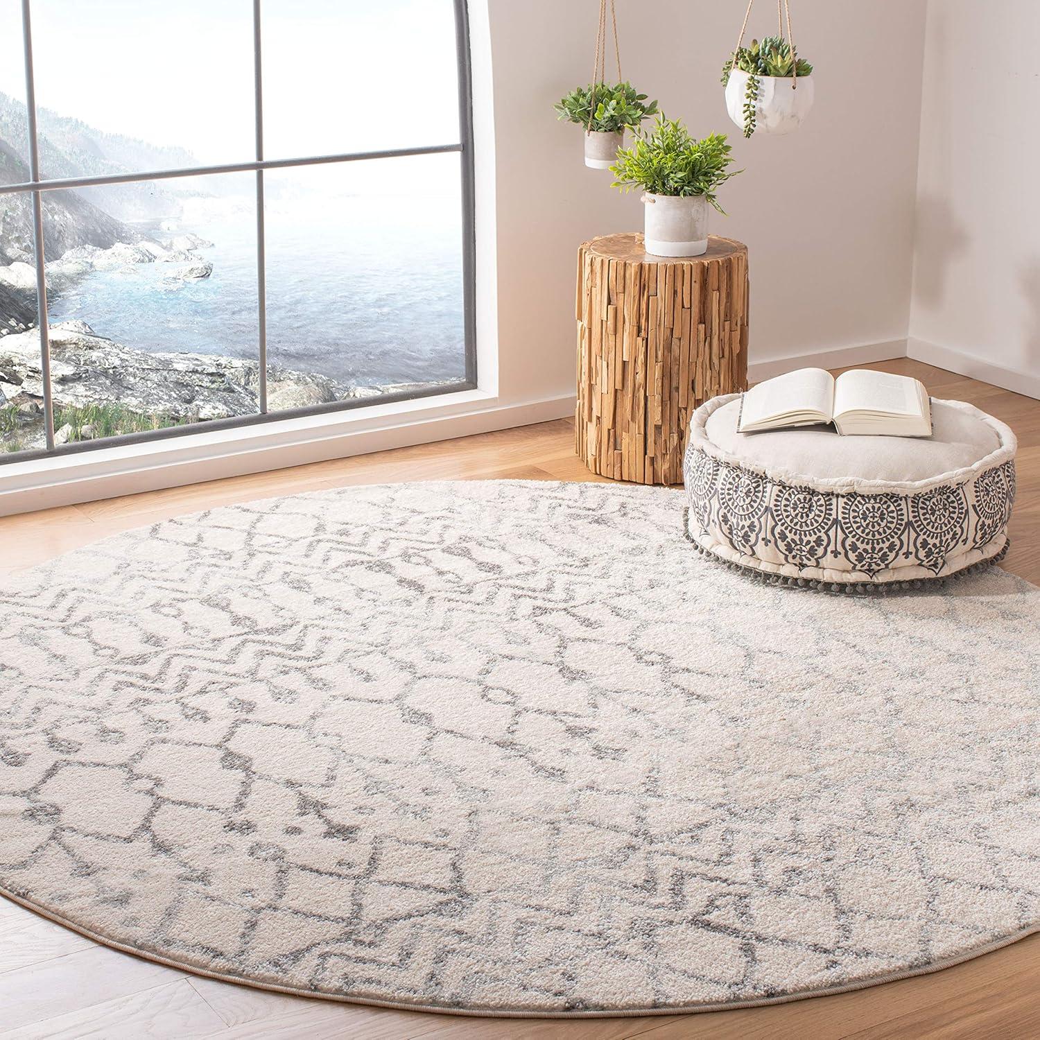 image:imageSAFAVIEH Area Rug 8x10 Tulum Collection Large Navy amp Ivory Moroccan Boho Distressed Design NonShedding amp Easy to Clean Ideal for Living Room Bedroom Dining Space TUL270NIvoryGrey