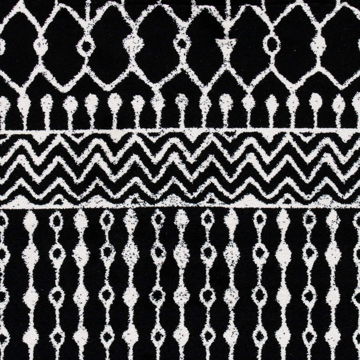 image:imageSAFAVIEH Area Rug 8x10 Tulum Collection Large Navy amp Ivory Moroccan Boho Distressed Design NonShedding amp Easy to Clean Ideal for Living Room Bedroom Dining Space TUL270NBlackIvory