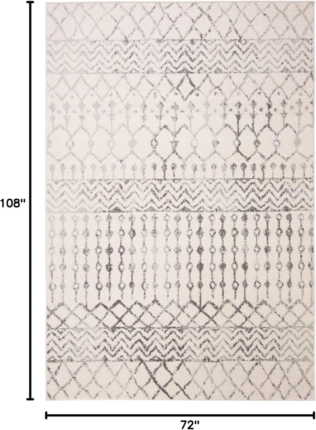 image:imageSAFAVIEH Area Rug 8x10 Tulum Collection Large Navy amp Ivory Moroccan Boho Distressed Design NonShedding amp Easy to Clean Ideal for Living Room Bedroom Dining Space TUL270NIvoryGrey