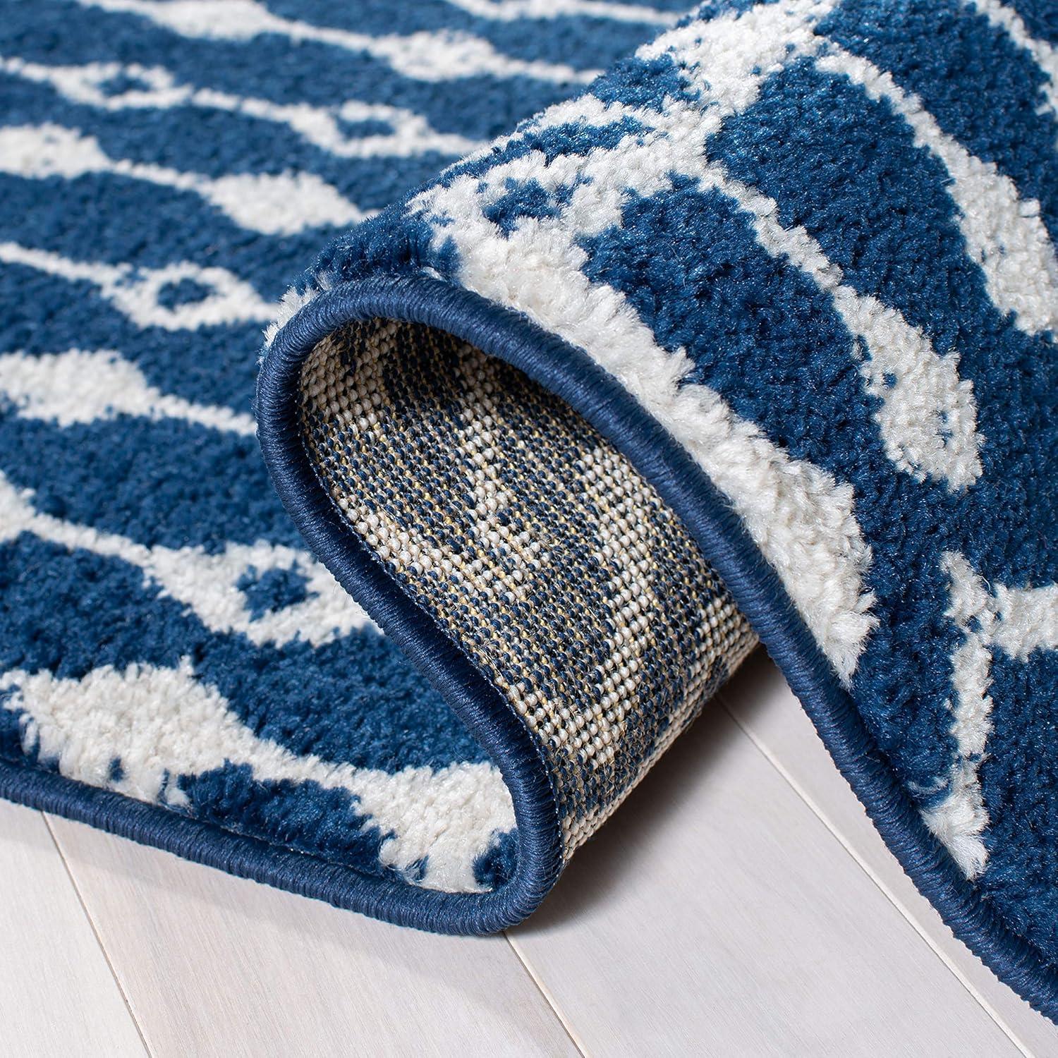 image:imageSAFAVIEH Area Rug 8x10 Tulum Collection Large Navy amp Ivory Moroccan Boho Distressed Design NonShedding amp Easy to Clean Ideal for Living Room Bedroom Dining Space TUL270NNavyIvory