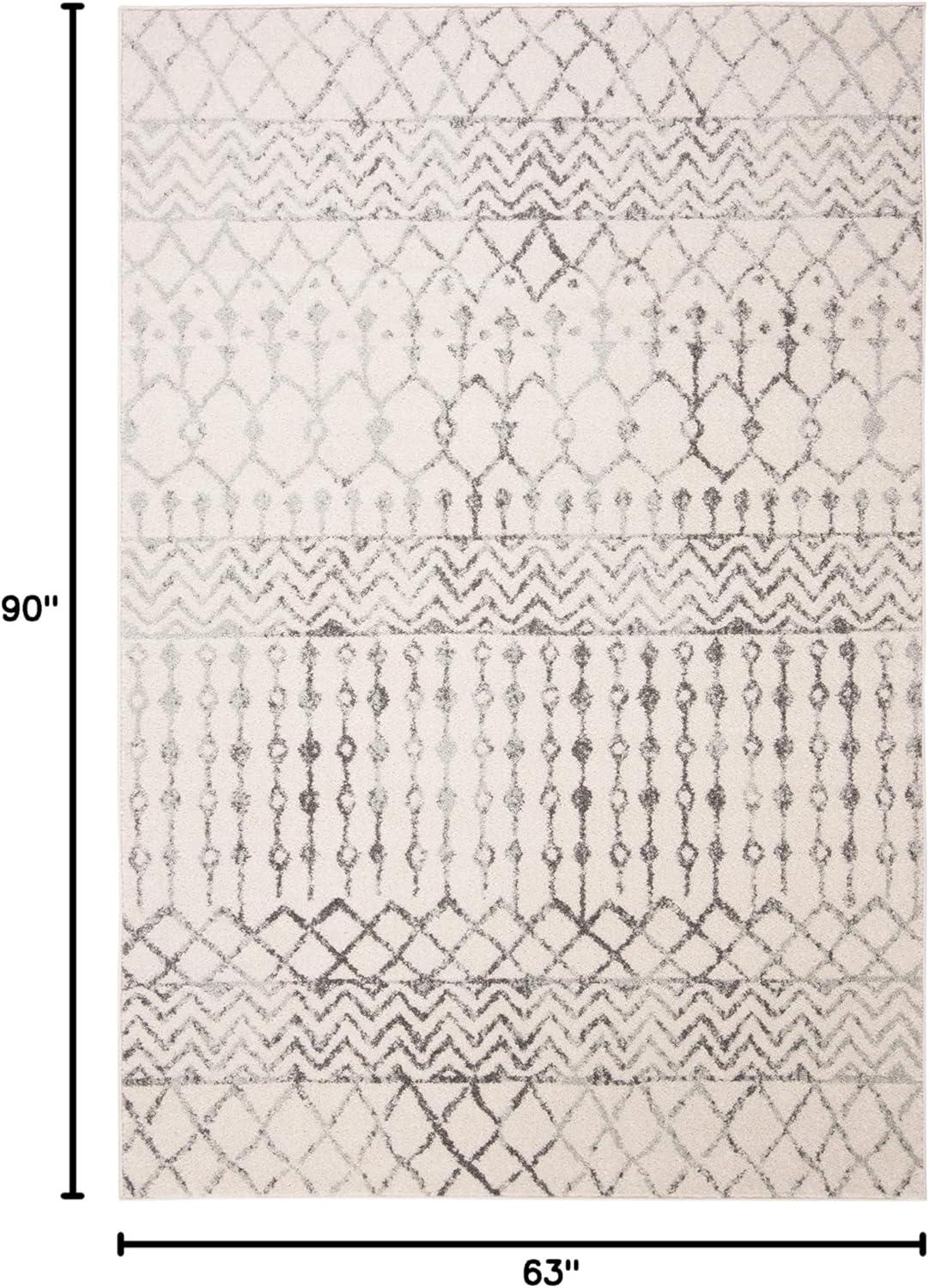 image:imageSAFAVIEH Area Rug 8x10 Tulum Collection Large Navy amp Ivory Moroccan Boho Distressed Design NonShedding amp Easy to Clean Ideal for Living Room Bedroom Dining Space TUL270NIvoryGrey