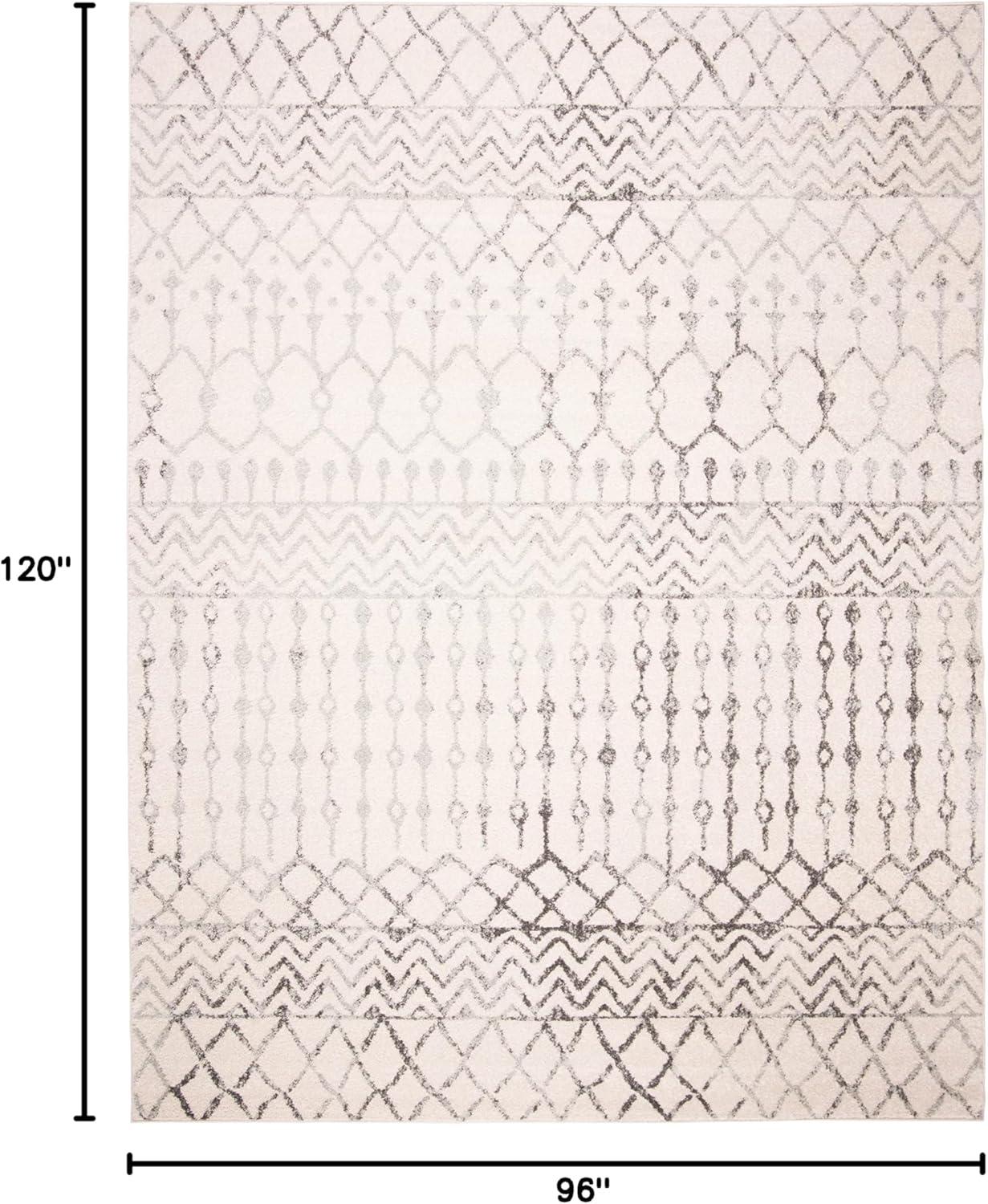 image:imageSAFAVIEH Area Rug 8x10 Tulum Collection Large Navy amp Ivory Moroccan Boho Distressed Design NonShedding amp Easy to Clean Ideal for Living Room Bedroom Dining Space TUL270NIvoryGrey