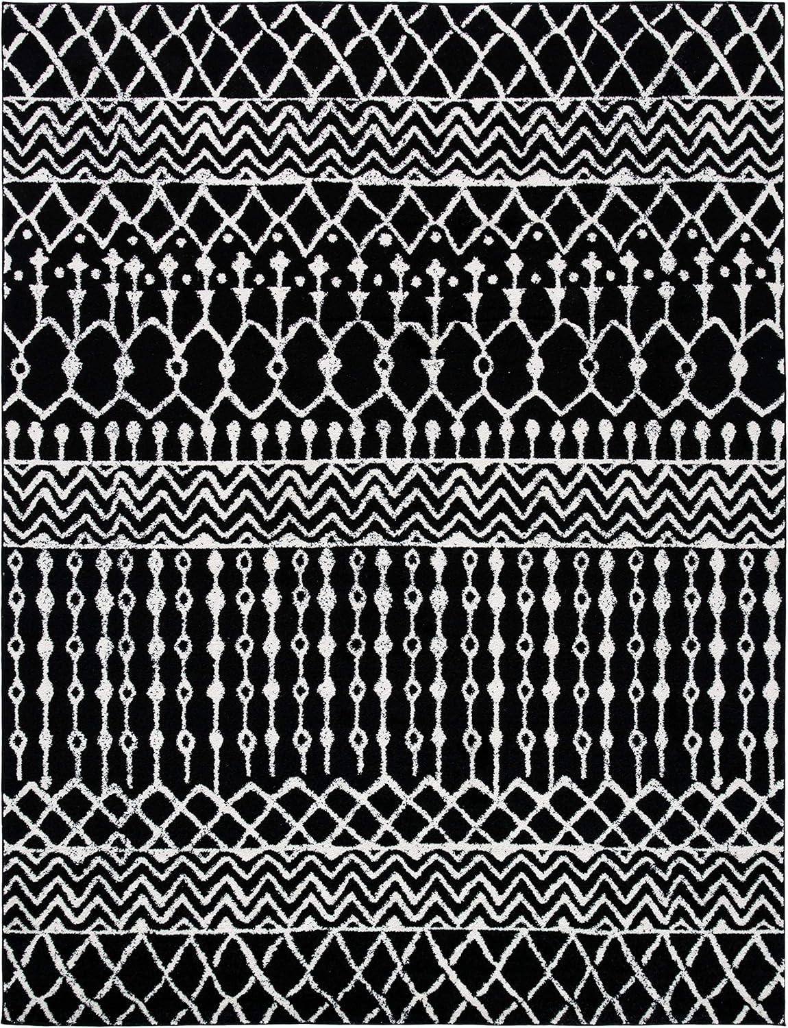 image:imageSAFAVIEH Area Rug 8x10 Tulum Collection Large Navy amp Ivory Moroccan Boho Distressed Design NonShedding amp Easy to Clean Ideal for Living Room Bedroom Dining Space TUL270NBlackIvory