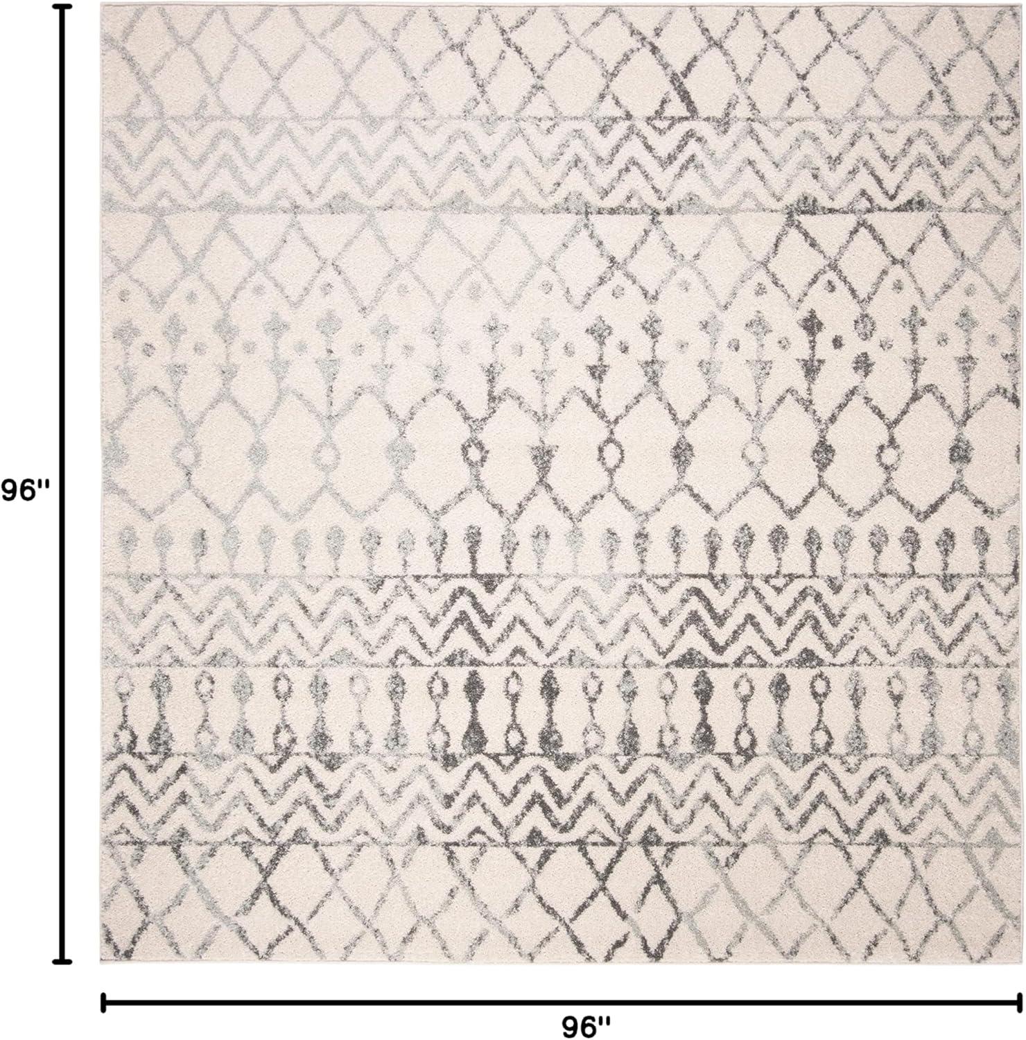 image:imageSAFAVIEH Area Rug 8x10 Tulum Collection Large Navy amp Ivory Moroccan Boho Distressed Design NonShedding amp Easy to Clean Ideal for Living Room Bedroom Dining Space TUL270NIvoryGrey