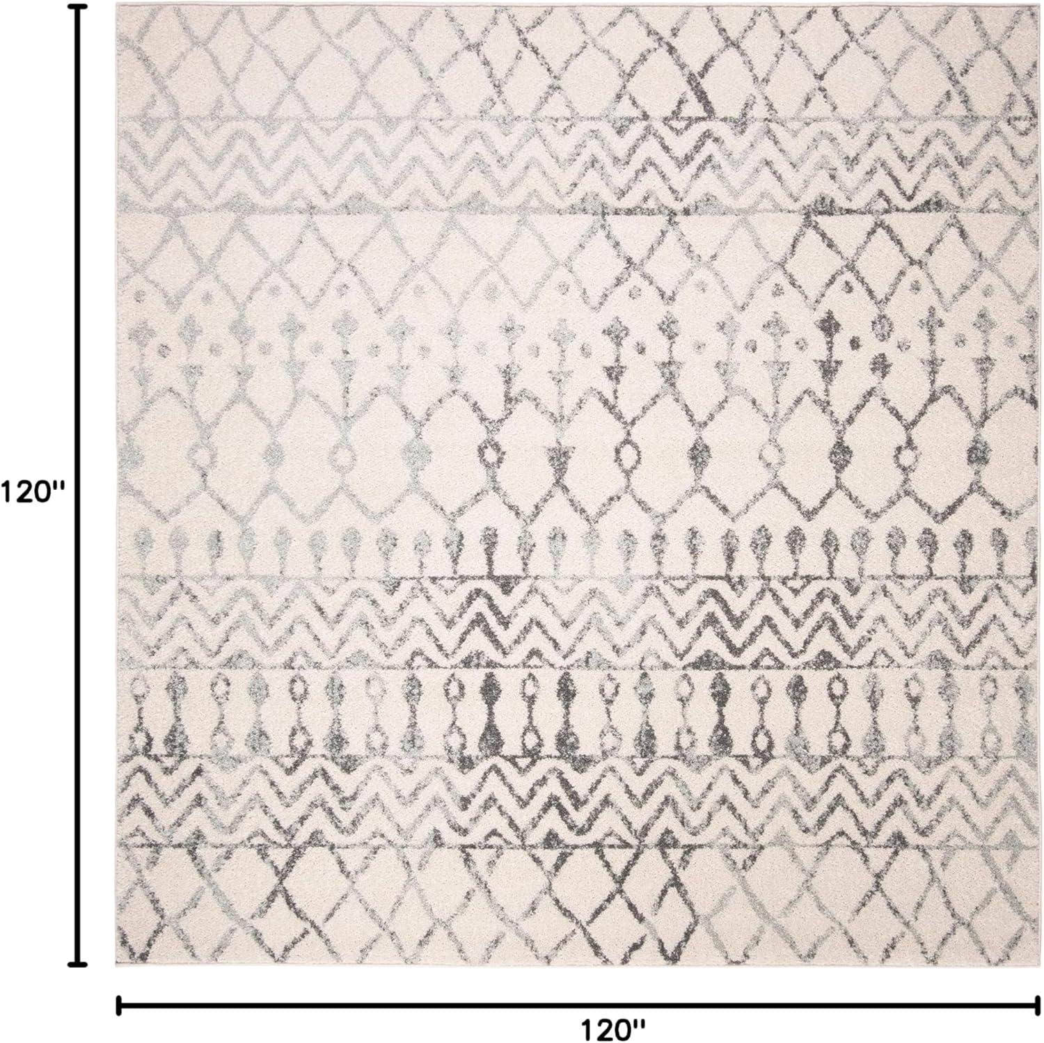 image:imageSAFAVIEH Area Rug 8x10 Tulum Collection Large Navy amp Ivory Moroccan Boho Distressed Design NonShedding amp Easy to Clean Ideal for Living Room Bedroom Dining Space TUL270NIvoryGrey