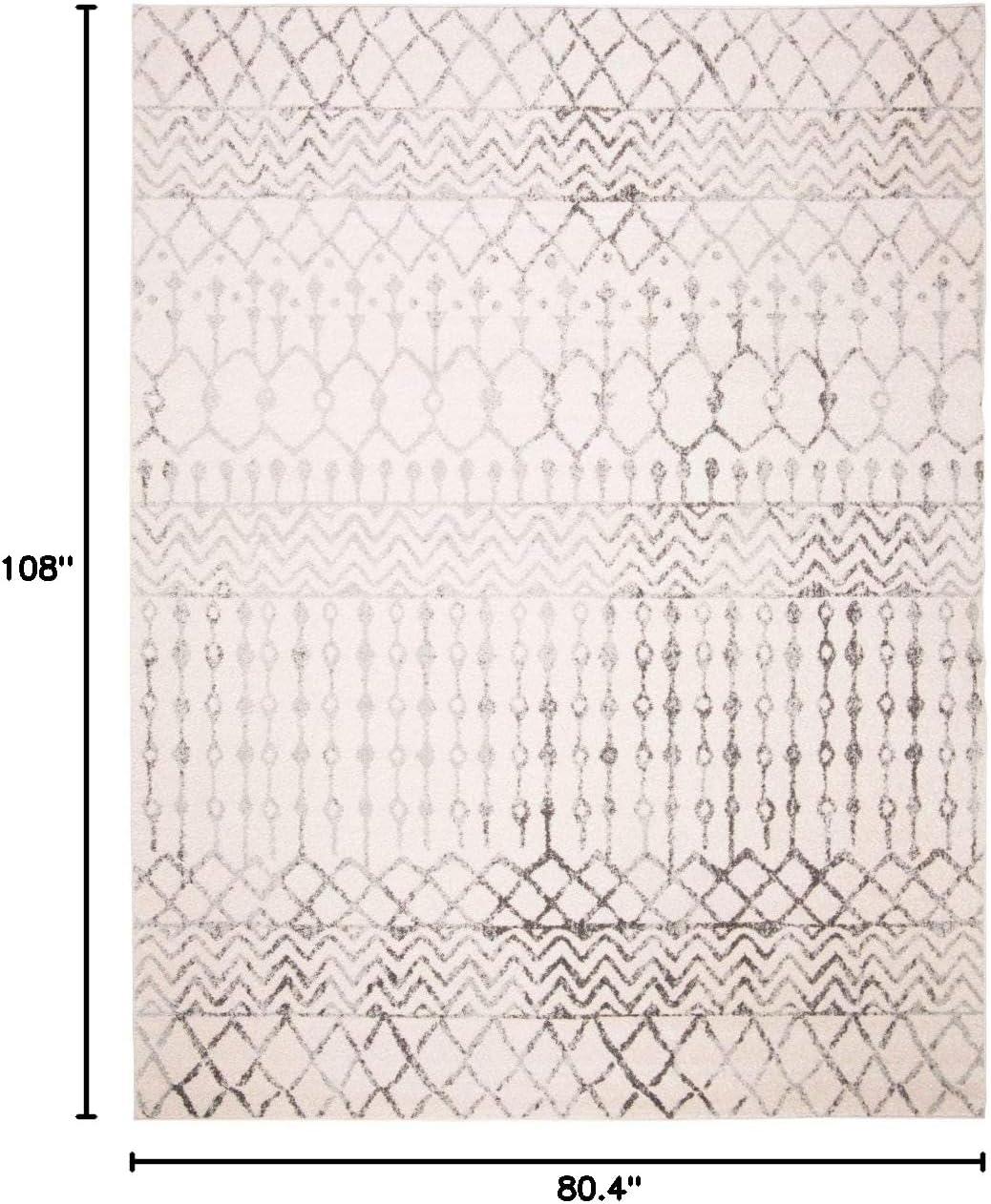 image:imageSAFAVIEH Area Rug 8x10 Tulum Collection Large Navy amp Ivory Moroccan Boho Distressed Design NonShedding amp Easy to Clean Ideal for Living Room Bedroom Dining Space TUL270NIvoryGrey