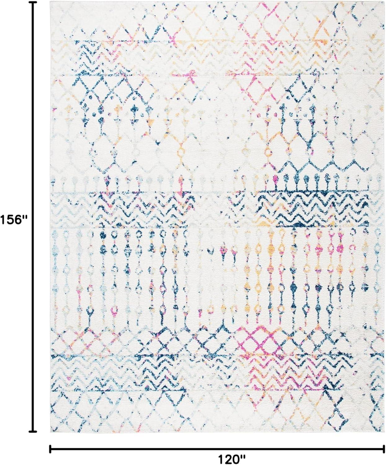 image:imageSAFAVIEH Area Rug 8x10 Tulum Collection Large Navy amp Ivory Moroccan Boho Distressed Design NonShedding amp Easy to Clean Ideal for Living Room Bedroom Dining Space TUL270NIvoryBlue