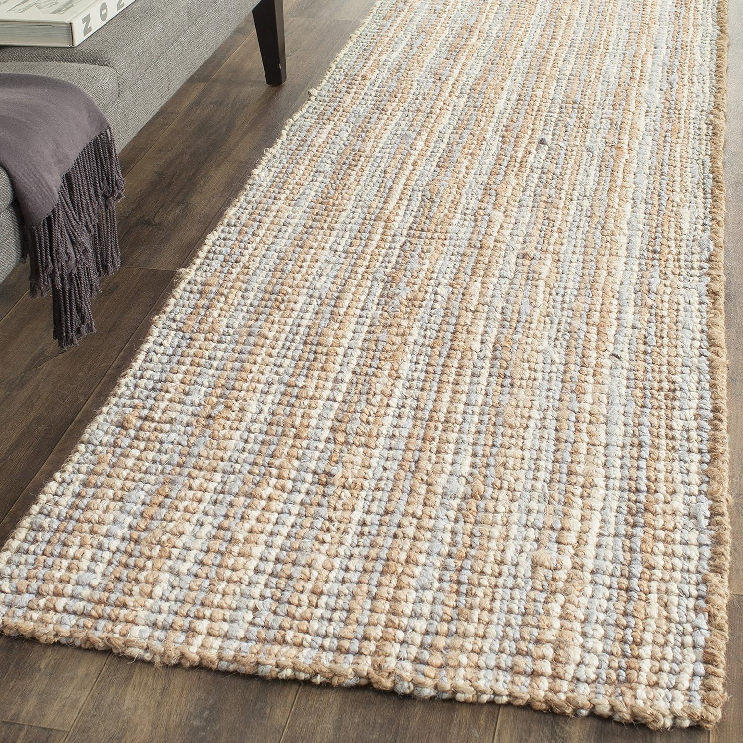 image:imageSAFAVIEH Area Rug 9x12 Natural Fiber Collection Large Natural Brown Handmade Jute Farmhouse Style Chunky Textured Thick Pile NF447AGreyNatural