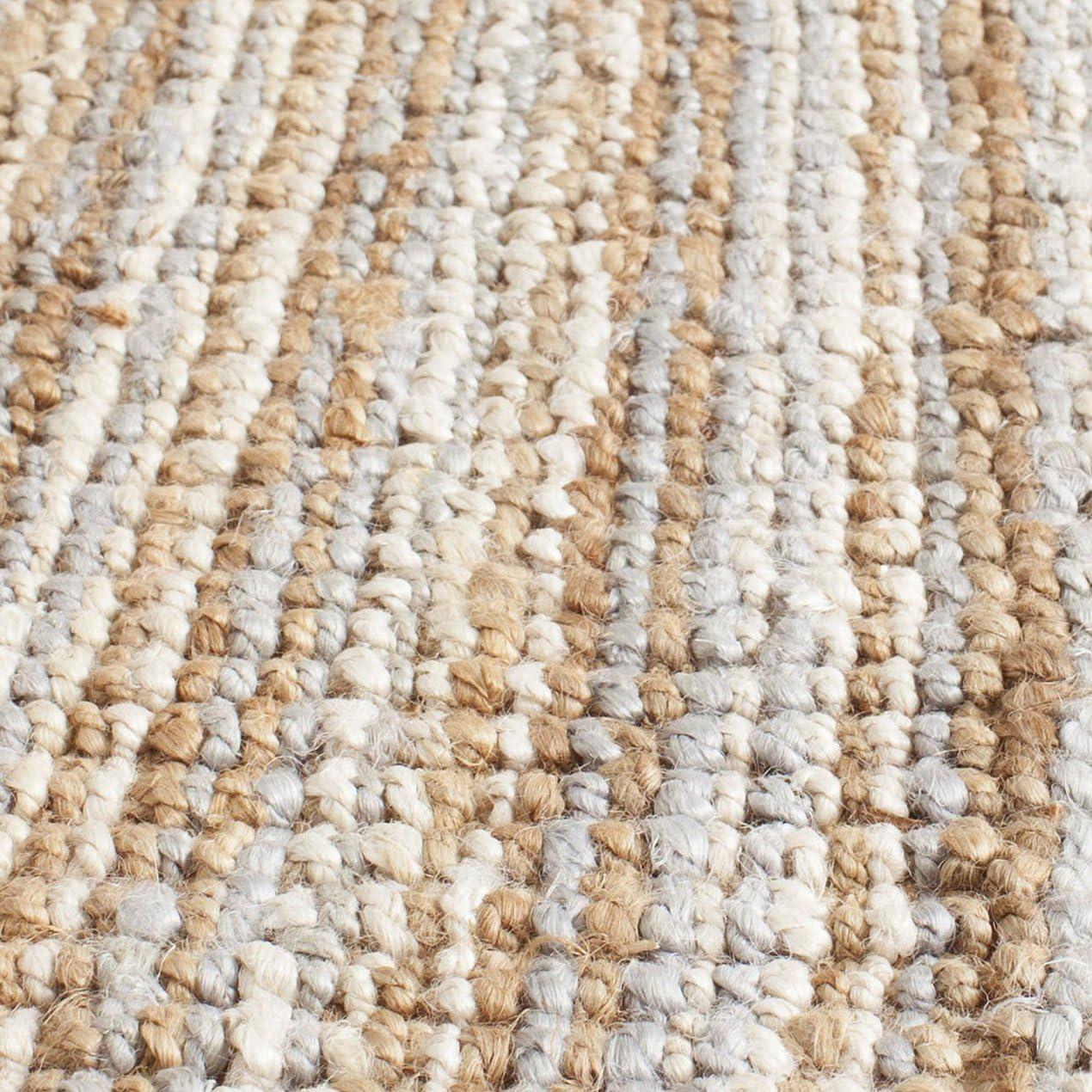 image:imageSAFAVIEH Area Rug 9x12 Natural Fiber Collection Large Natural Brown Handmade Jute Farmhouse Style Chunky Textured Thick Pile NF447AGreyNatural