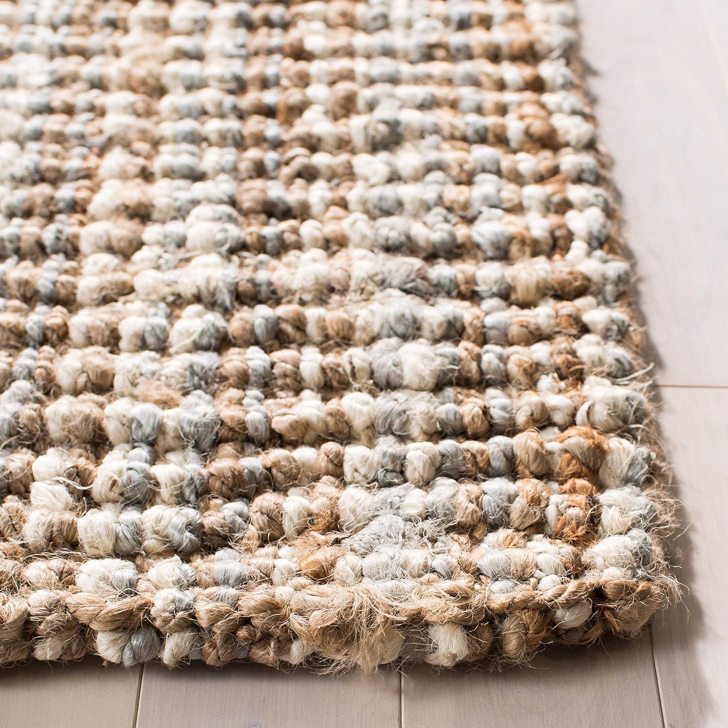 image:imageSAFAVIEH Area Rug 9x12 Natural Fiber Collection Large Natural Brown Handmade Jute Farmhouse Style Chunky Textured Thick Pile NF447AGreyNatural