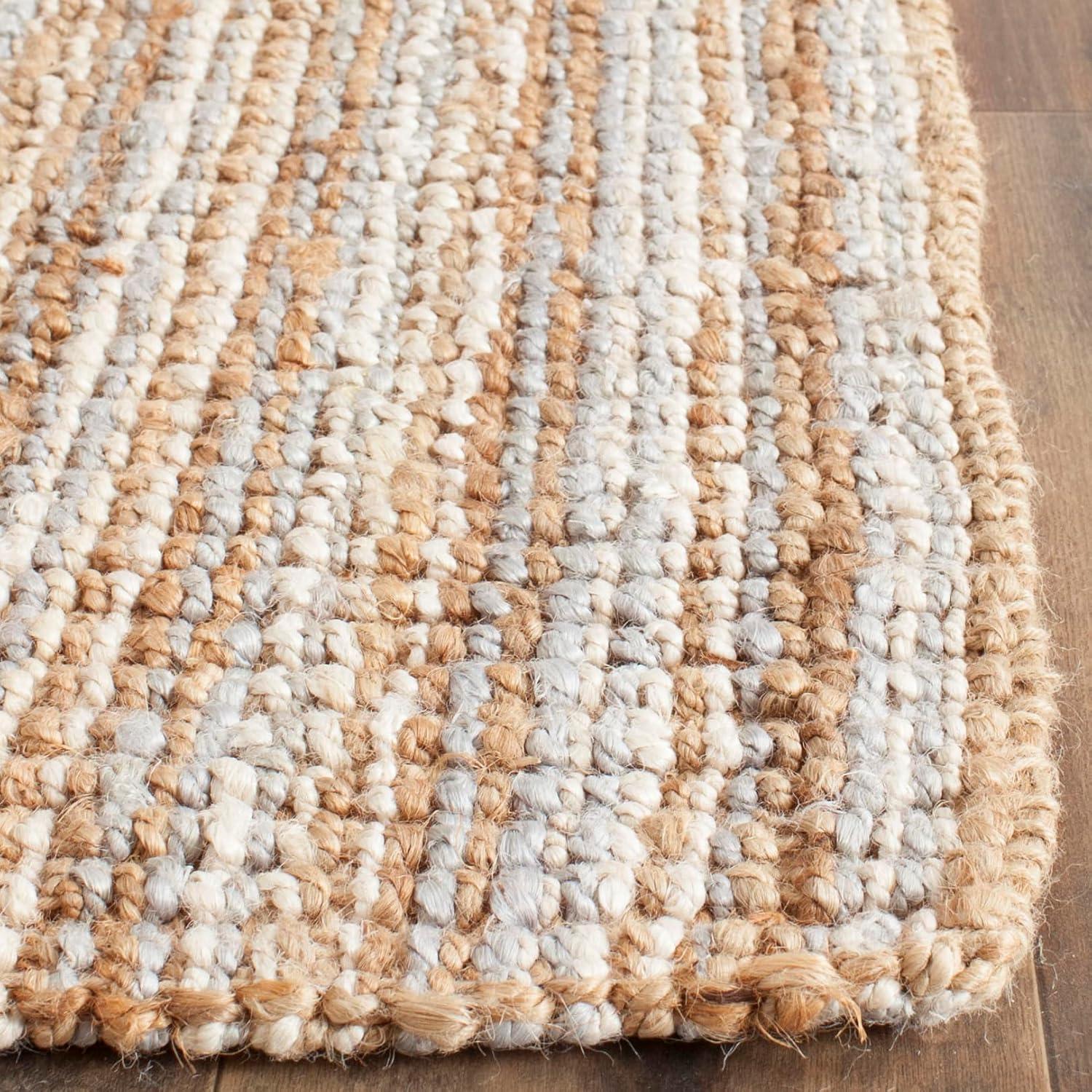 image:imageSAFAVIEH Area Rug 9x12 Natural Fiber Collection Large Natural Brown Handmade Jute Farmhouse Style Chunky Textured Thick Pile NF447AGreyNatural