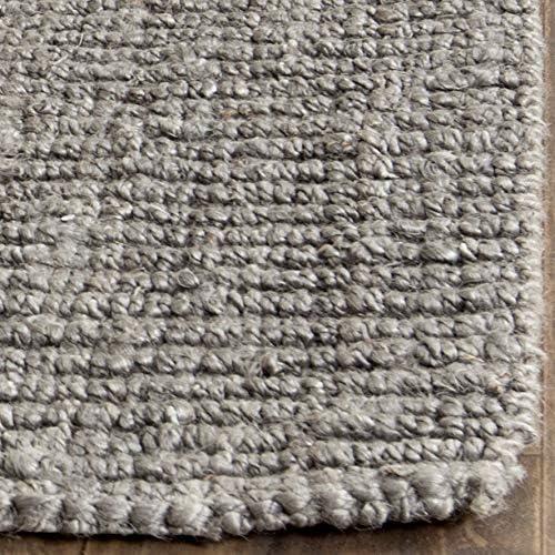 image:imageSAFAVIEH Area Rug 9x12 Natural Fiber Collection Large Natural Brown Handmade Jute Farmhouse Style Chunky Textured Thick Pile NF447ALight Grey