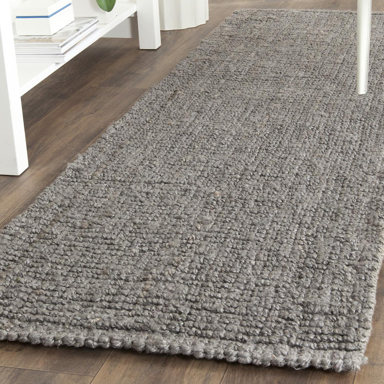 image:imageSAFAVIEH Area Rug 9x12 Natural Fiber Collection Large Natural Brown Handmade Jute Farmhouse Style Chunky Textured Thick Pile NF447ALight Grey