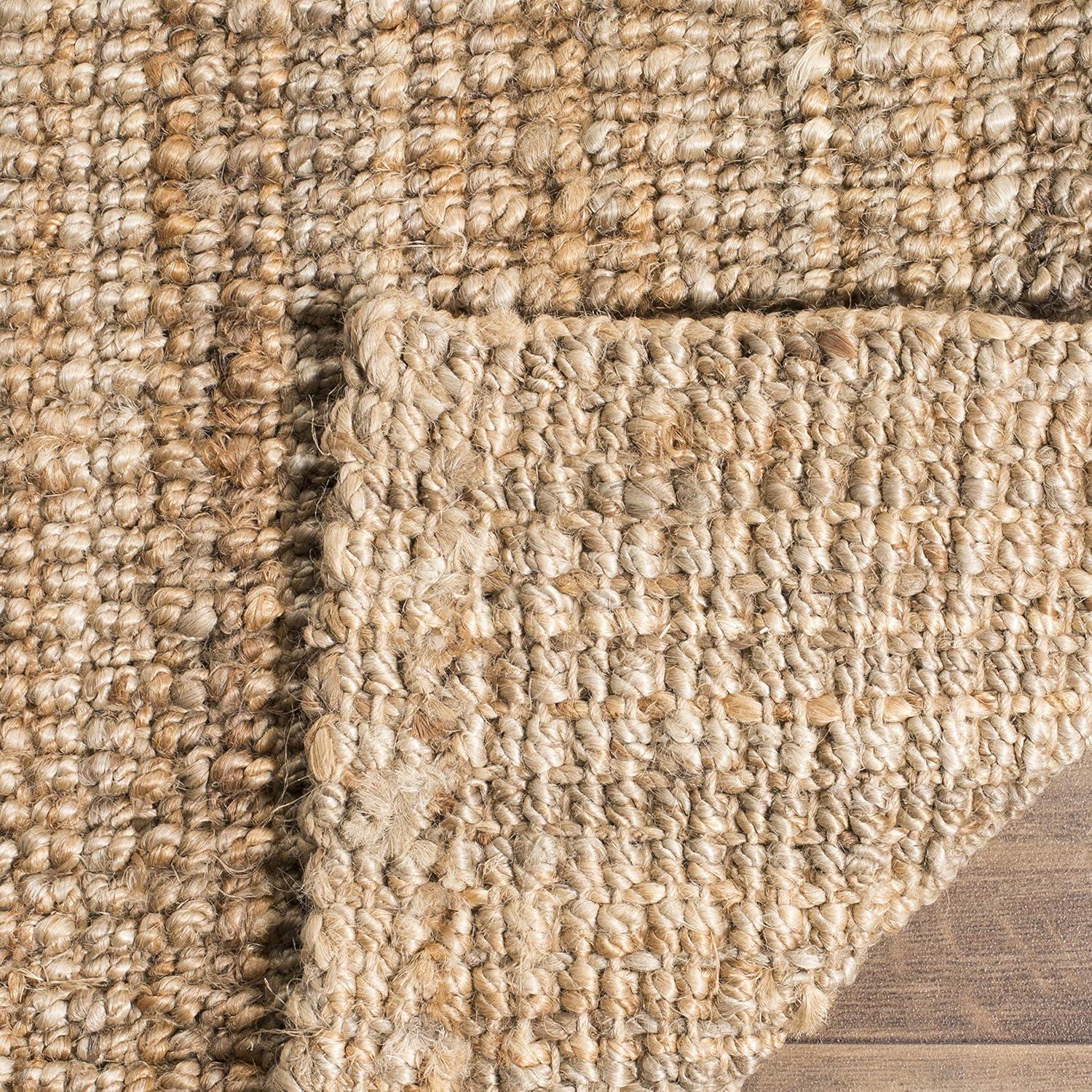 image:imageSAFAVIEH Area Rug 9x12 Natural Fiber Collection Large Natural Brown Handmade Jute Farmhouse Style Chunky Textured Thick Pile NF447ANatural