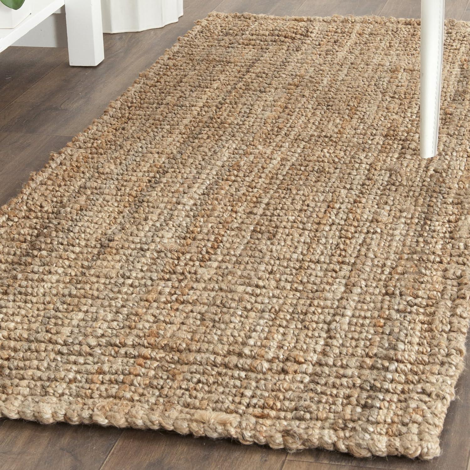 image:imageSAFAVIEH Area Rug 9x12 Natural Fiber Collection Large Natural Brown Handmade Jute Farmhouse Style Chunky Textured Thick Pile NF447ANatural