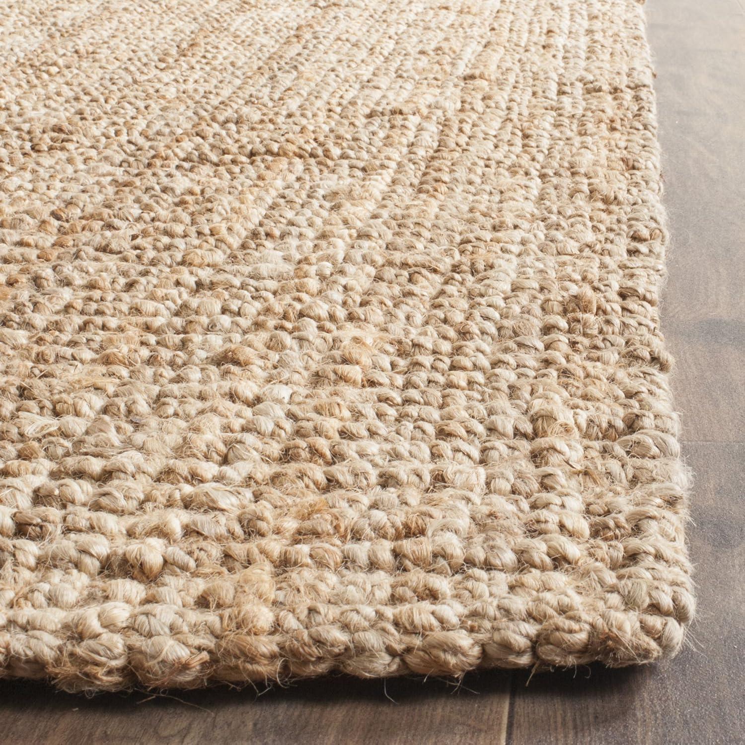 image:imageSAFAVIEH Area Rug 9x12 Natural Fiber Collection Large Natural Brown Handmade Jute Farmhouse Style Chunky Textured Thick Pile NF447ANatural
