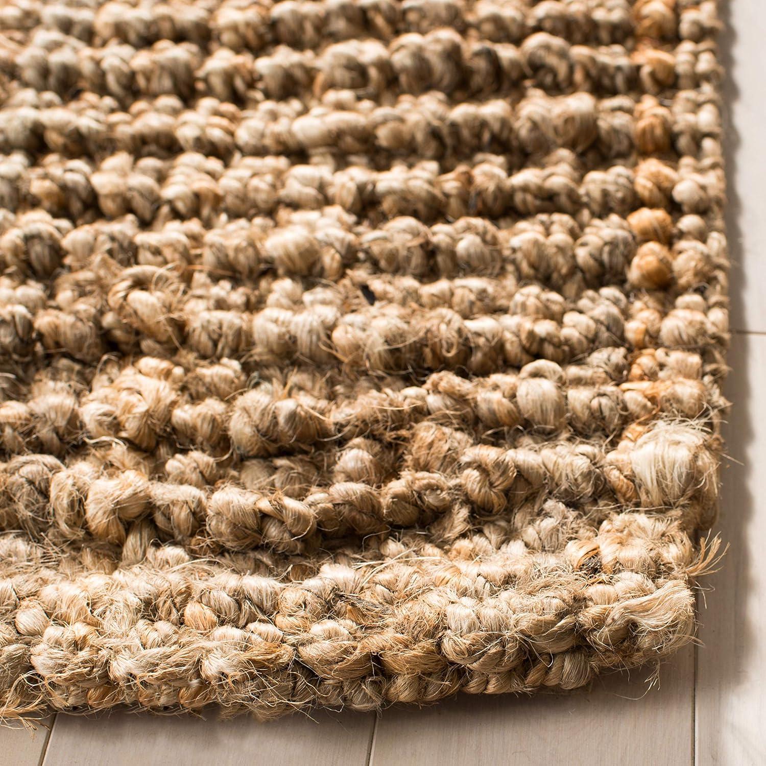 image:imageSAFAVIEH Area Rug 9x12 Natural Fiber Collection Large Natural Brown Handmade Jute Farmhouse Style Chunky Textured Thick Pile NF447ANatural