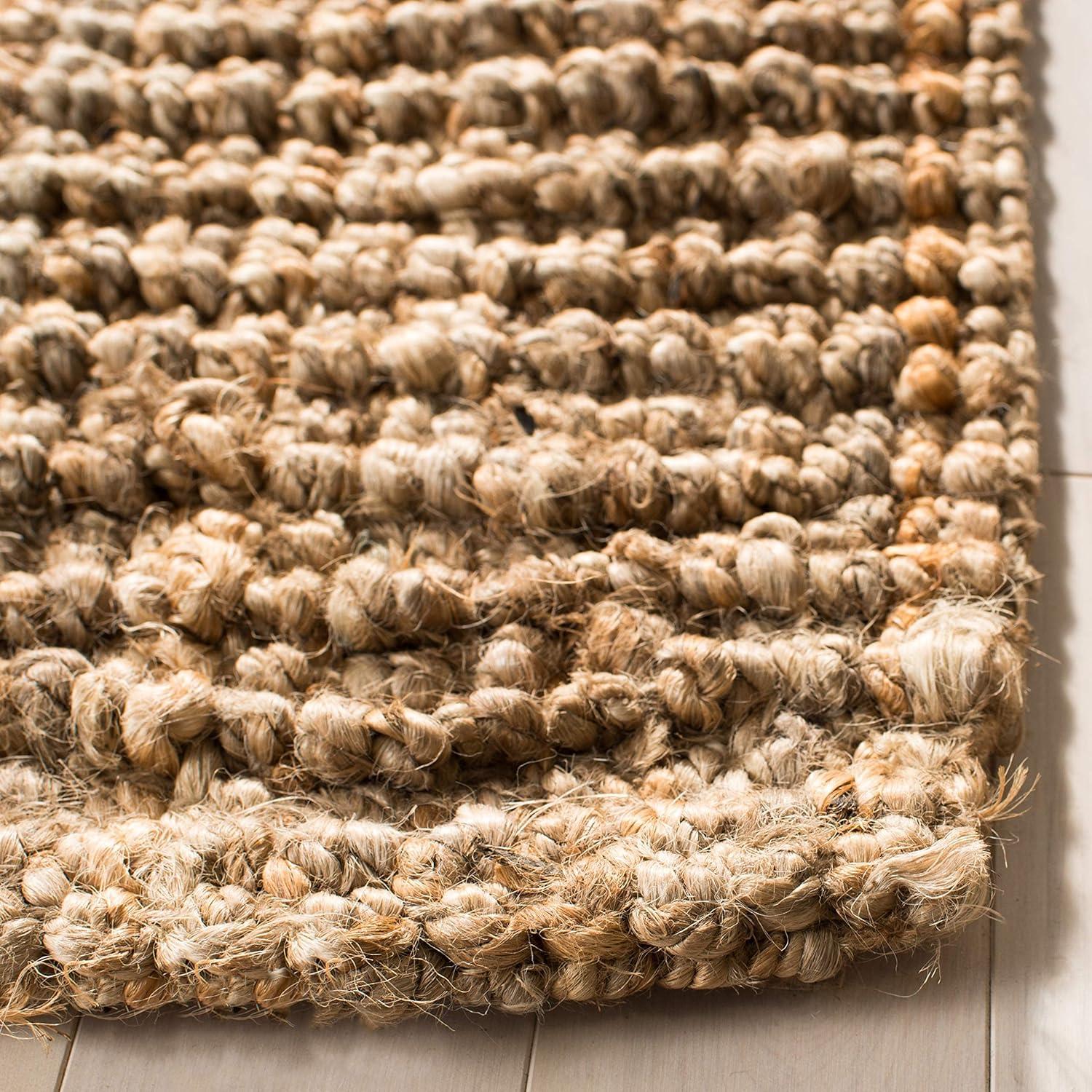 image:imageSAFAVIEH Area Rug 9x12 Natural Fiber Collection Large Natural Brown Handmade Jute Farmhouse Style Chunky Textured Thick Pile NF447ANatural