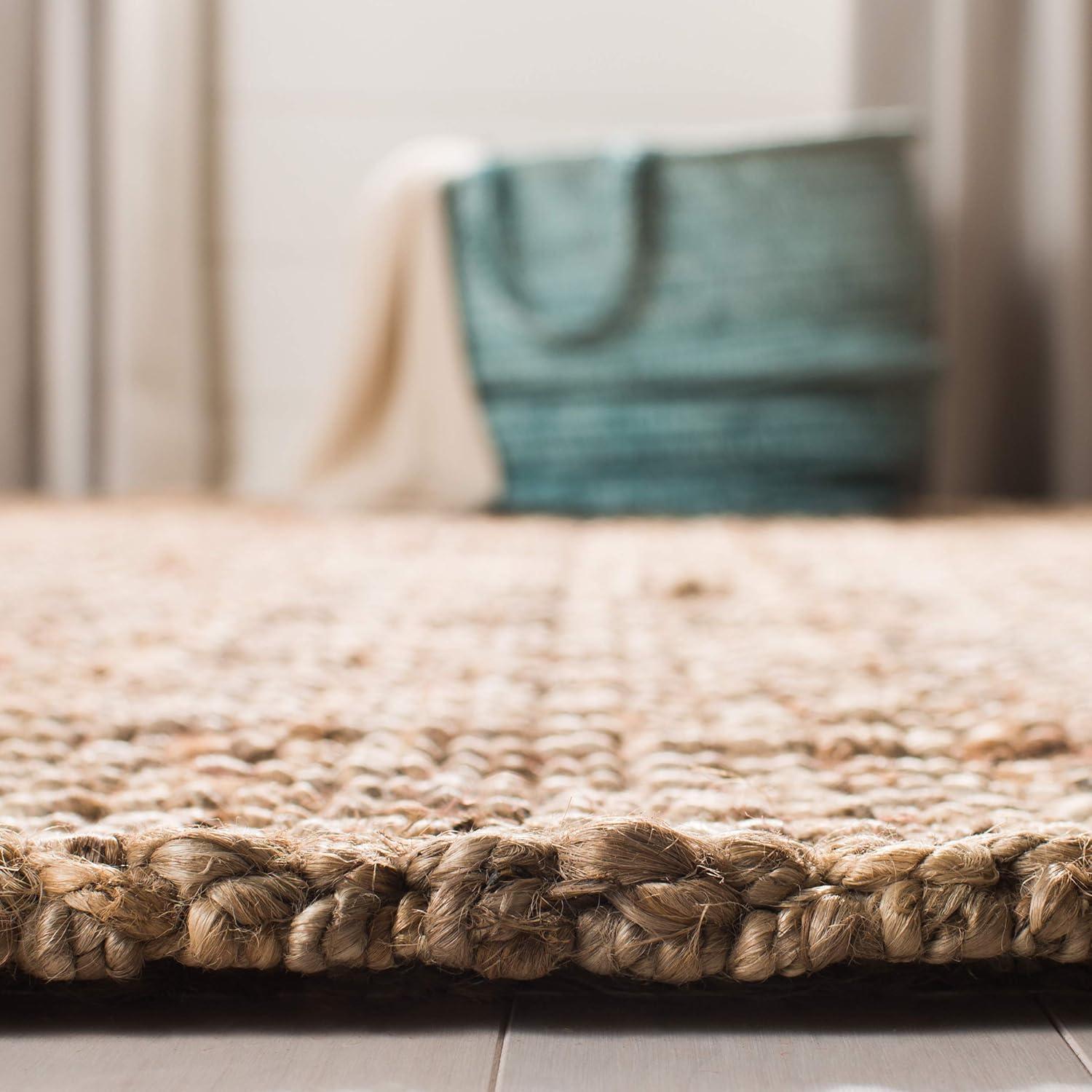 image:imageSAFAVIEH Area Rug 9x12 Natural Fiber Collection Large Natural Brown Handmade Jute Farmhouse Style Chunky Textured Thick Pile NF447ANaturalGrey