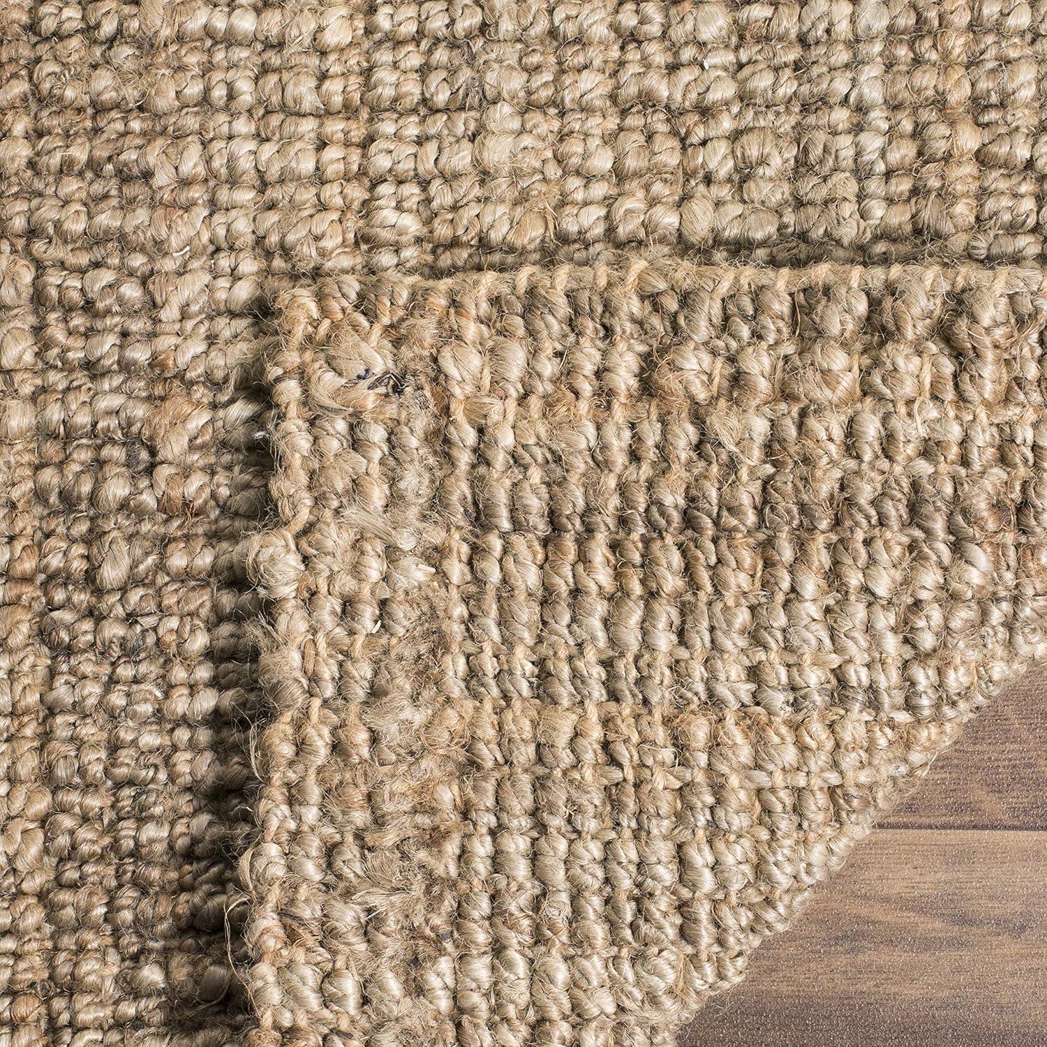 image:imageSAFAVIEH Area Rug 9x12 Natural Fiber Collection Large Natural Brown Handmade Jute Farmhouse Style Chunky Textured Thick Pile NF447ANaturalGrey