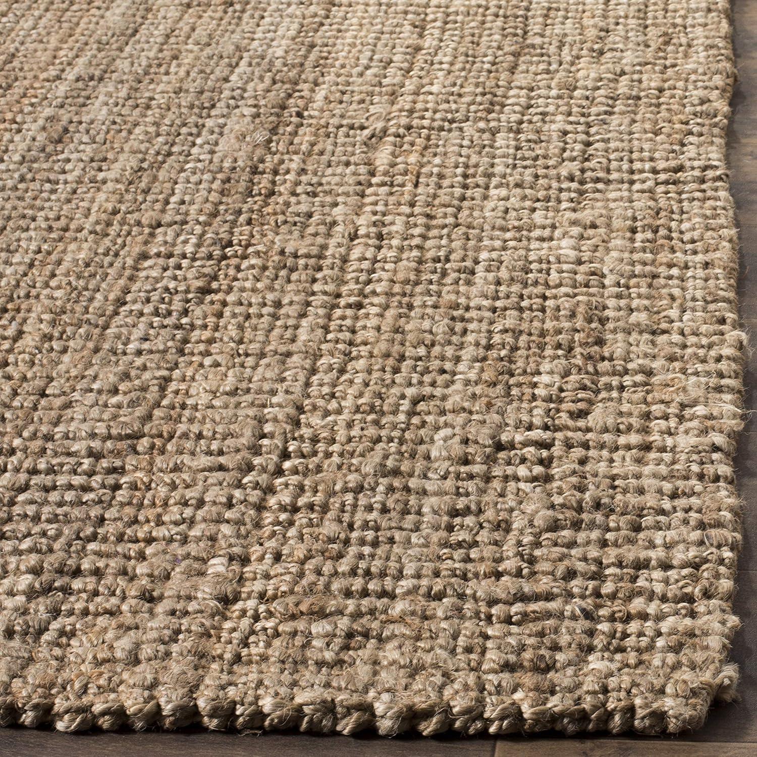 image:imageSAFAVIEH Area Rug 9x12 Natural Fiber Collection Large Natural Brown Handmade Jute Farmhouse Style Chunky Textured Thick Pile NF447ANaturalGrey