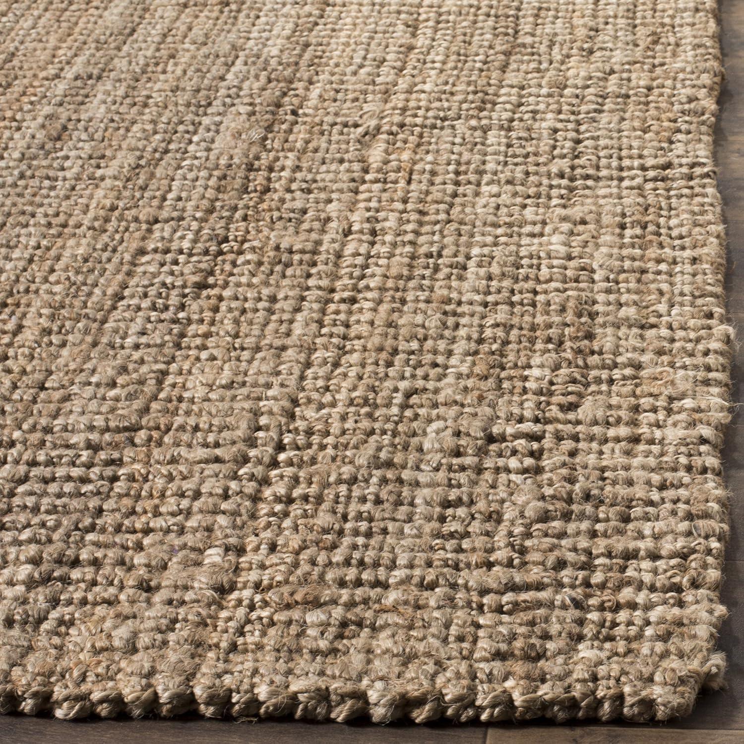 image:imageSAFAVIEH Area Rug 9x12 Natural Fiber Collection Large Natural Brown Handmade Jute Farmhouse Style Chunky Textured Thick Pile NF447ANaturalGrey