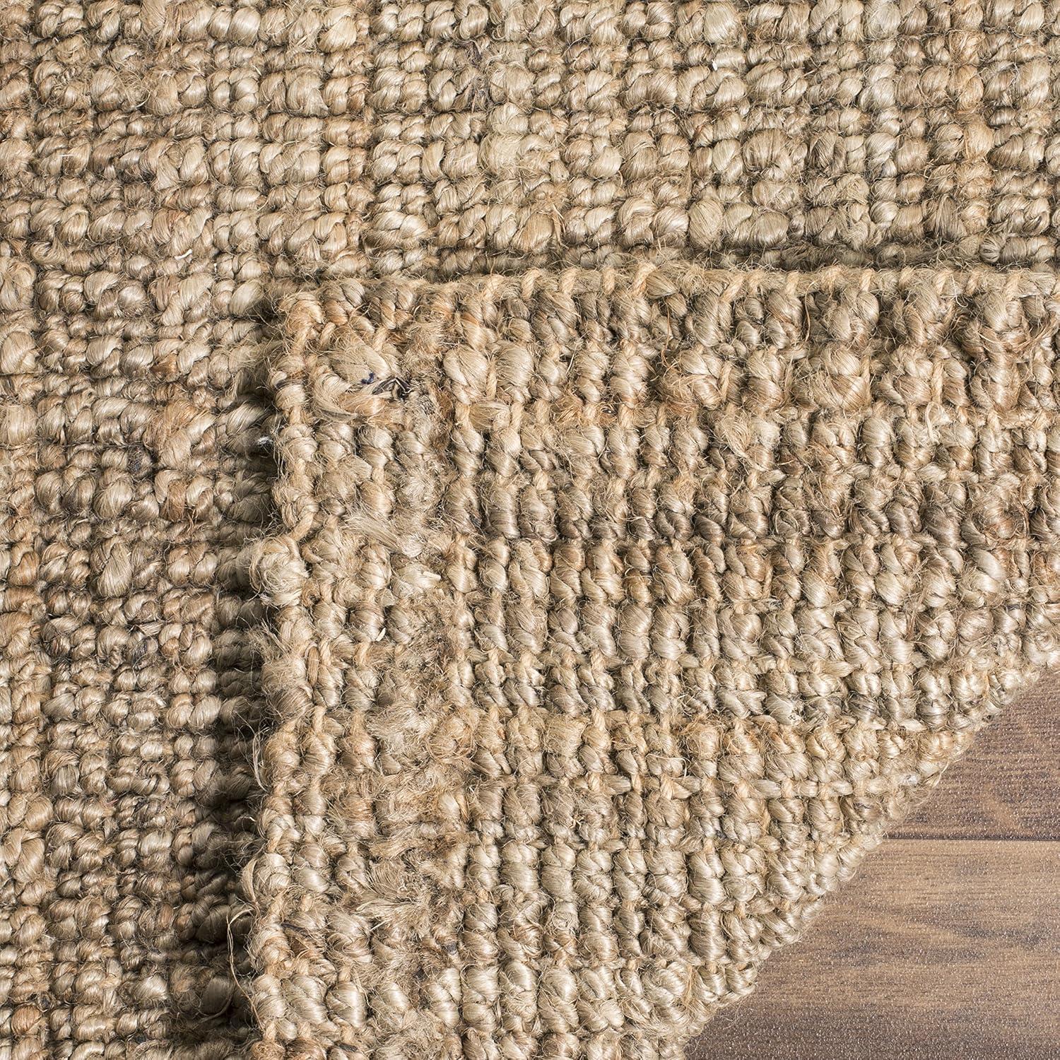 image:imageSAFAVIEH Area Rug 9x12 Natural Fiber Collection Large Natural Brown Handmade Jute Farmhouse Style Chunky Textured Thick Pile NF447ANaturalGrey