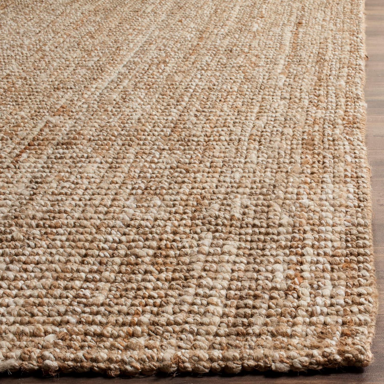 image:imageSAFAVIEH Area Rug 9x12 Natural Fiber Collection Large Natural Brown Handmade Jute Farmhouse Style Chunky Textured Thick Pile NF447ANaturalIvory