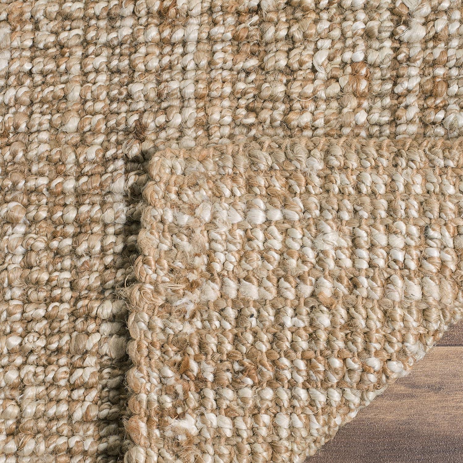 image:imageSAFAVIEH Area Rug 9x12 Natural Fiber Collection Large Natural Brown Handmade Jute Farmhouse Style Chunky Textured Thick Pile NF447ANaturalIvory